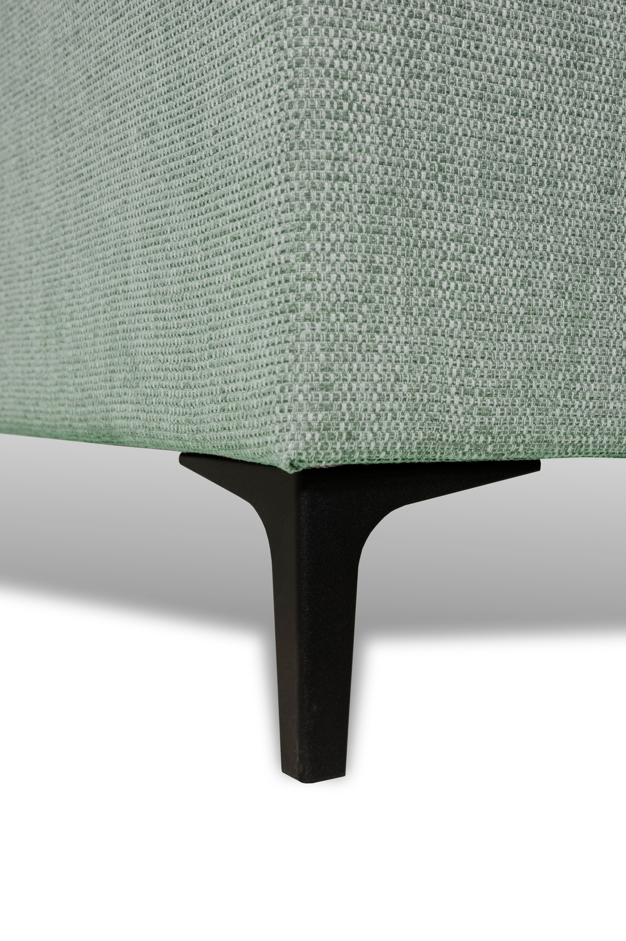Places of Style Wohnlandschaft »XXL Sofa Oland, Struktur, Flachgewebe, Luxus-Microfaser, Boucle«, U-Form, 345 cm, Wellenunterfederung, Skandi-Design, Metallfüsse