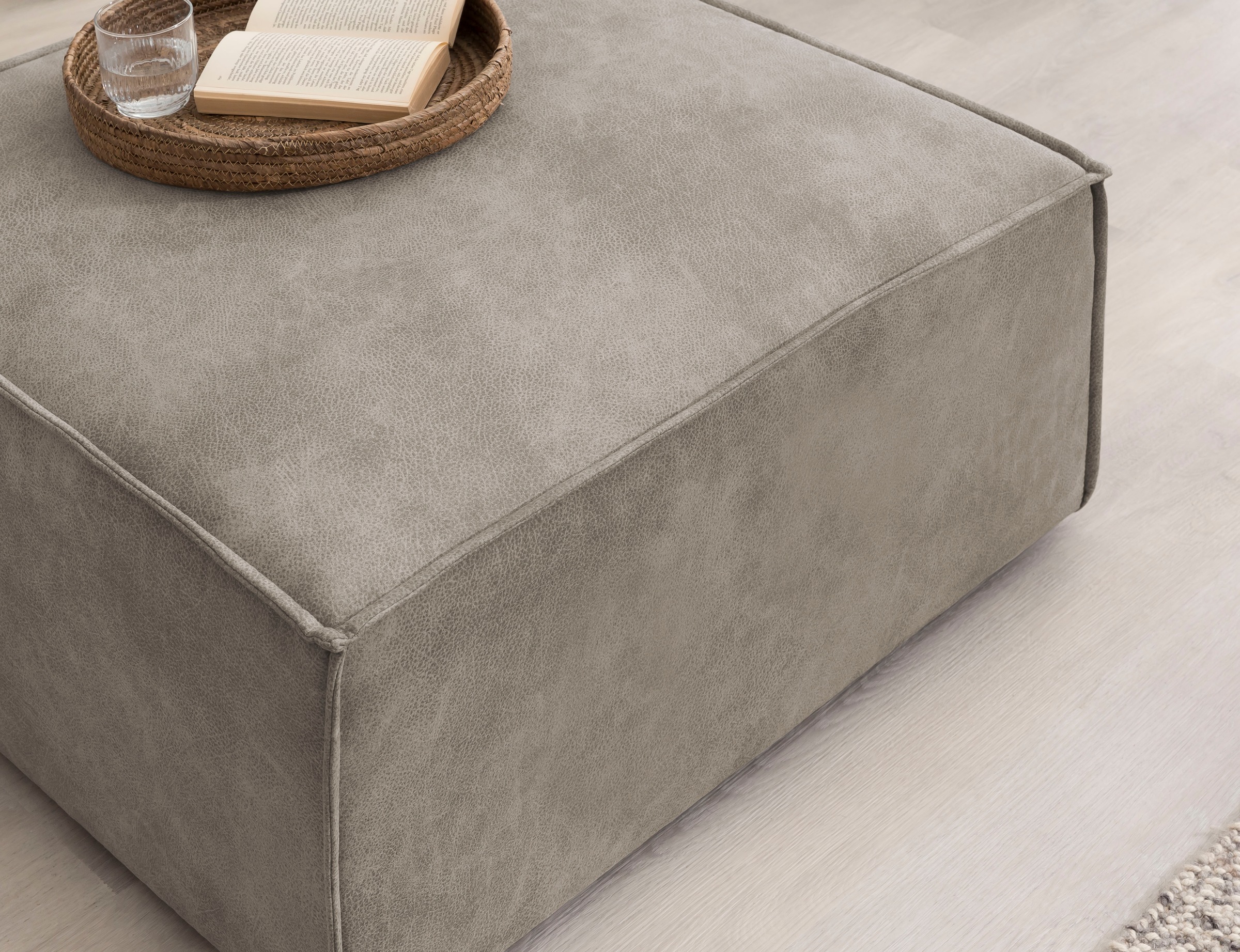 Home affaire Hocker »SHERWOOD, Polsterhocker in 3 Stoffarten verfügbar«, passend zur Polster-Serie SHERWOOD