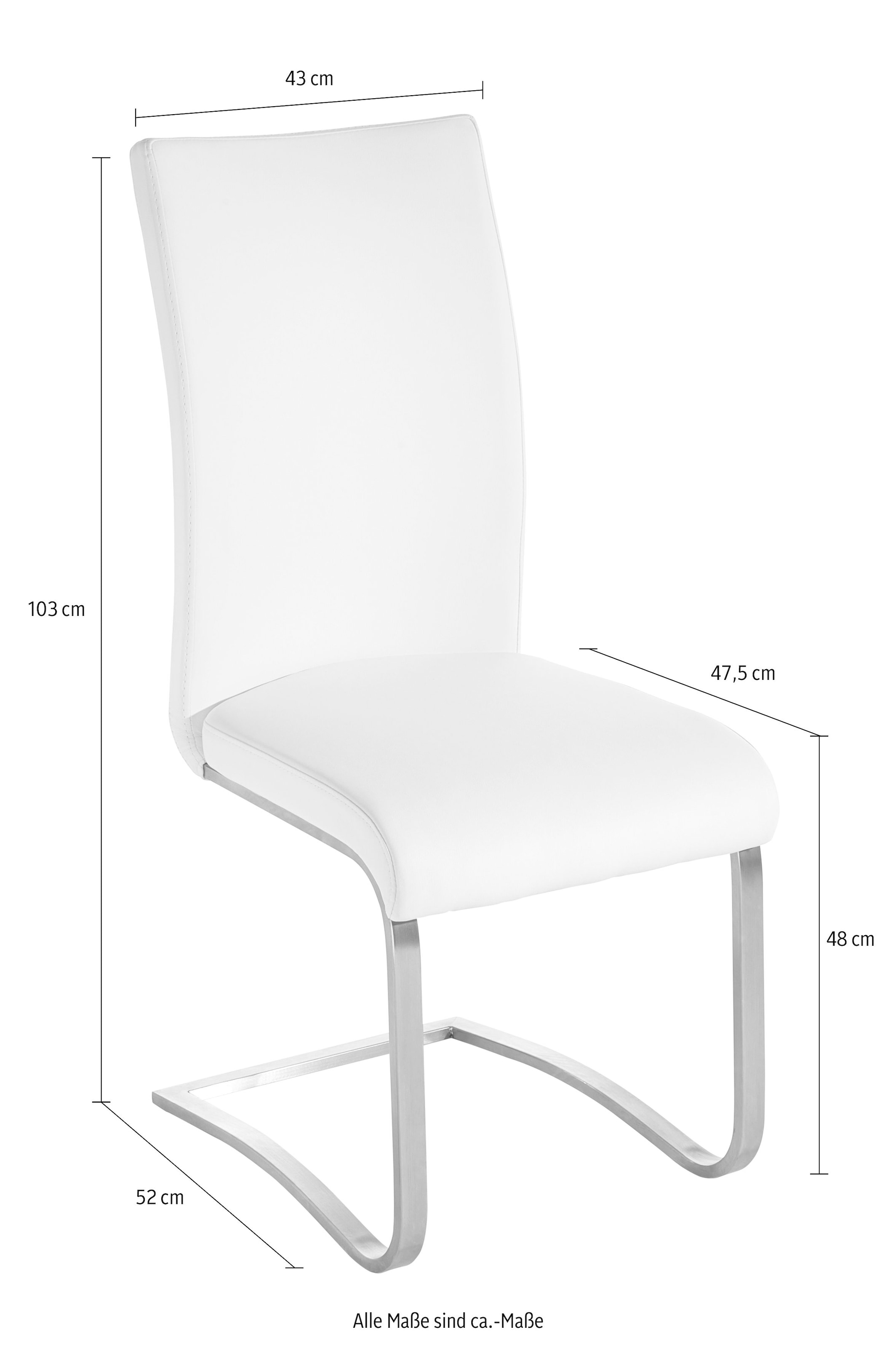 MCA furniture Freischwinger »Arco«, (Set), shoppen Jelmoli-Versand St., belastbar bis Echtlederbezug, | 2 mit online 130 Kg Stuhl Leder