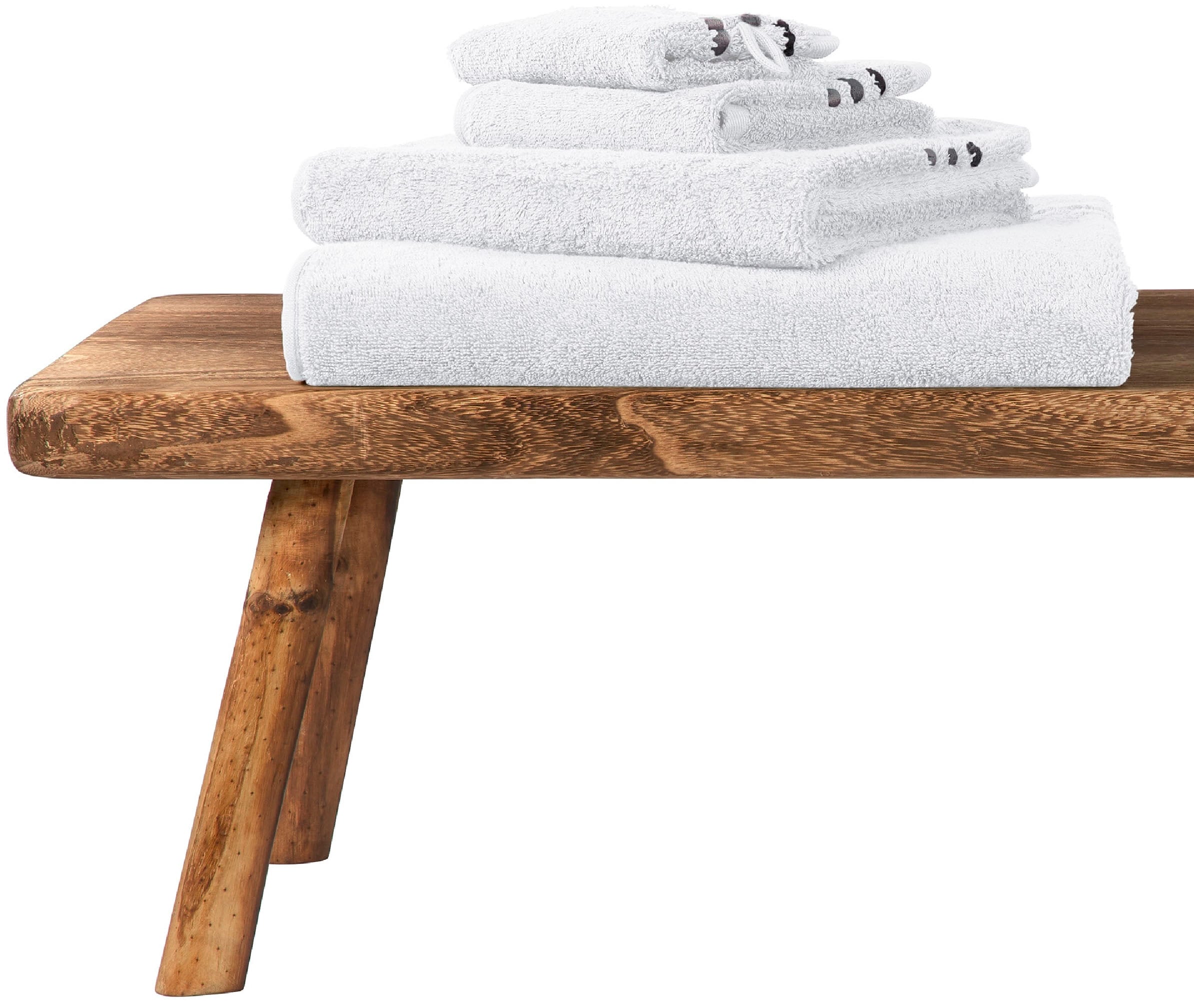 Schiesser Waschhandschuh »Skyline Color aus 100 % Baumwolle mit eleganter Streifenbordüre«, (5 St., 5 Waschhandschuhe (16x22 cm), MADE IN GREEN by OEKO-TEX®