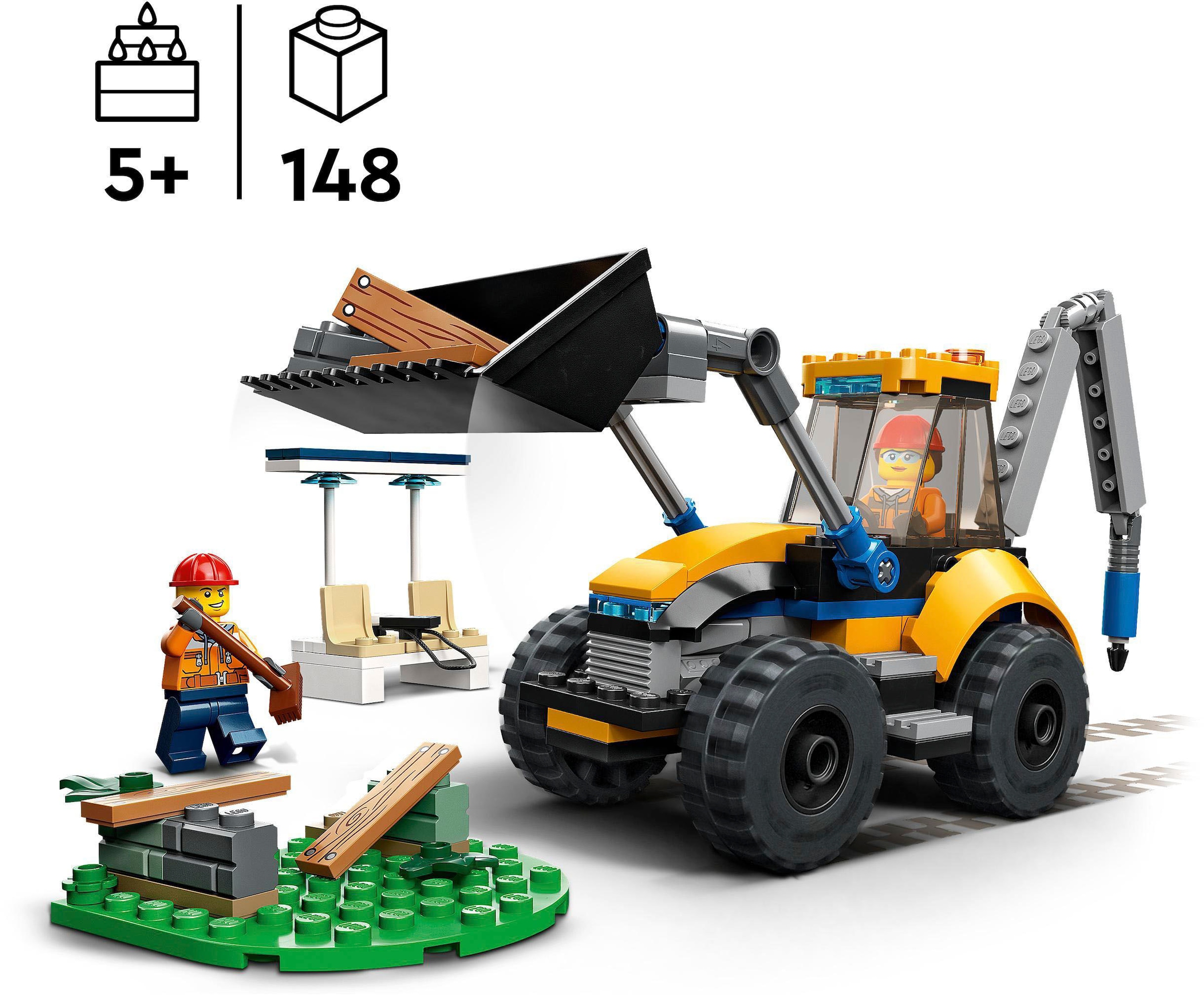LEGO® Konstruktionsspielsteine »Radlader (60385), LEGO® City«, (148 St.), Made in Europe