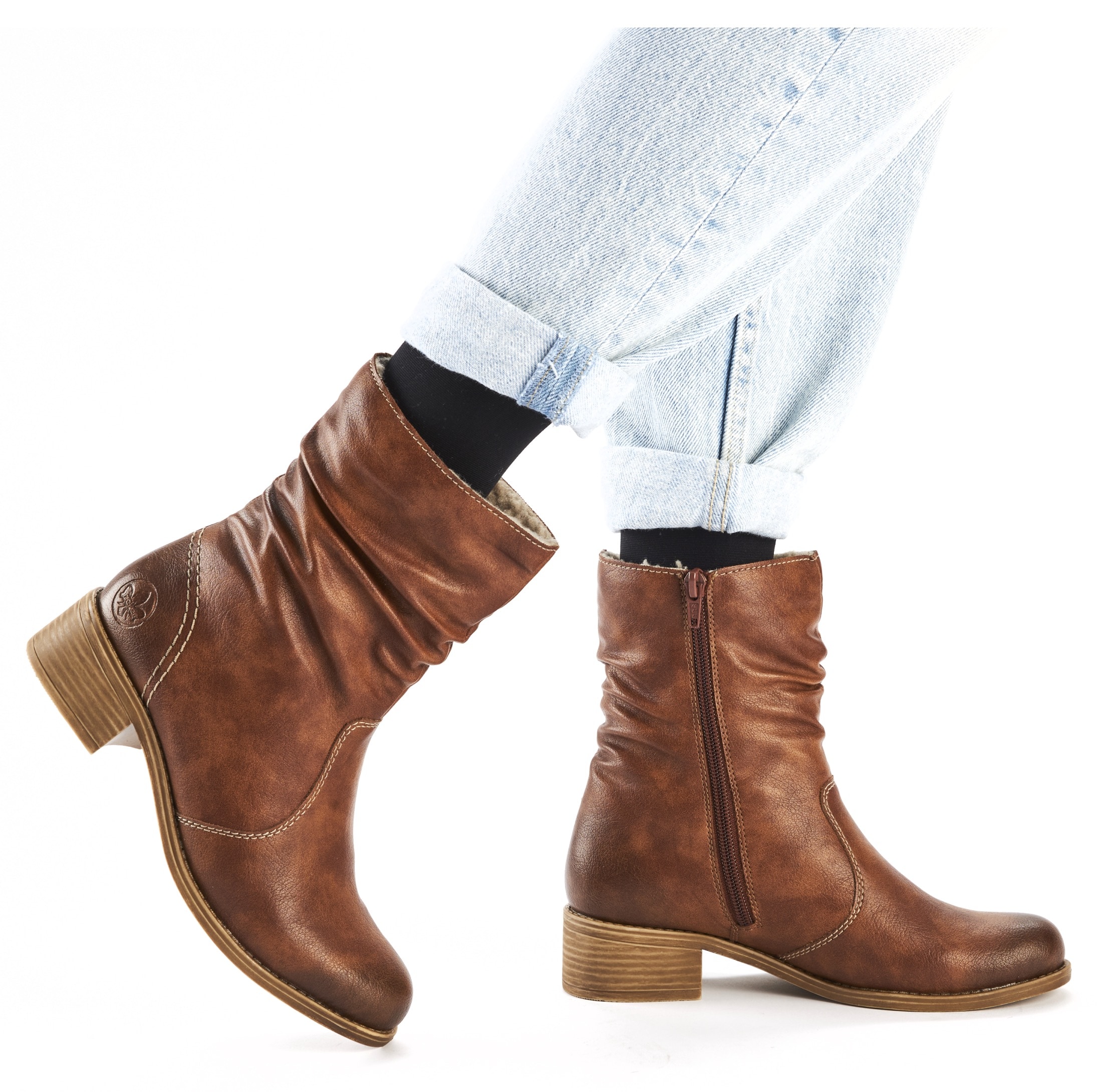 Rieker Winterstiefelette, Boots, Winterboots, Blockabsatz, mit Innenreissverschluss