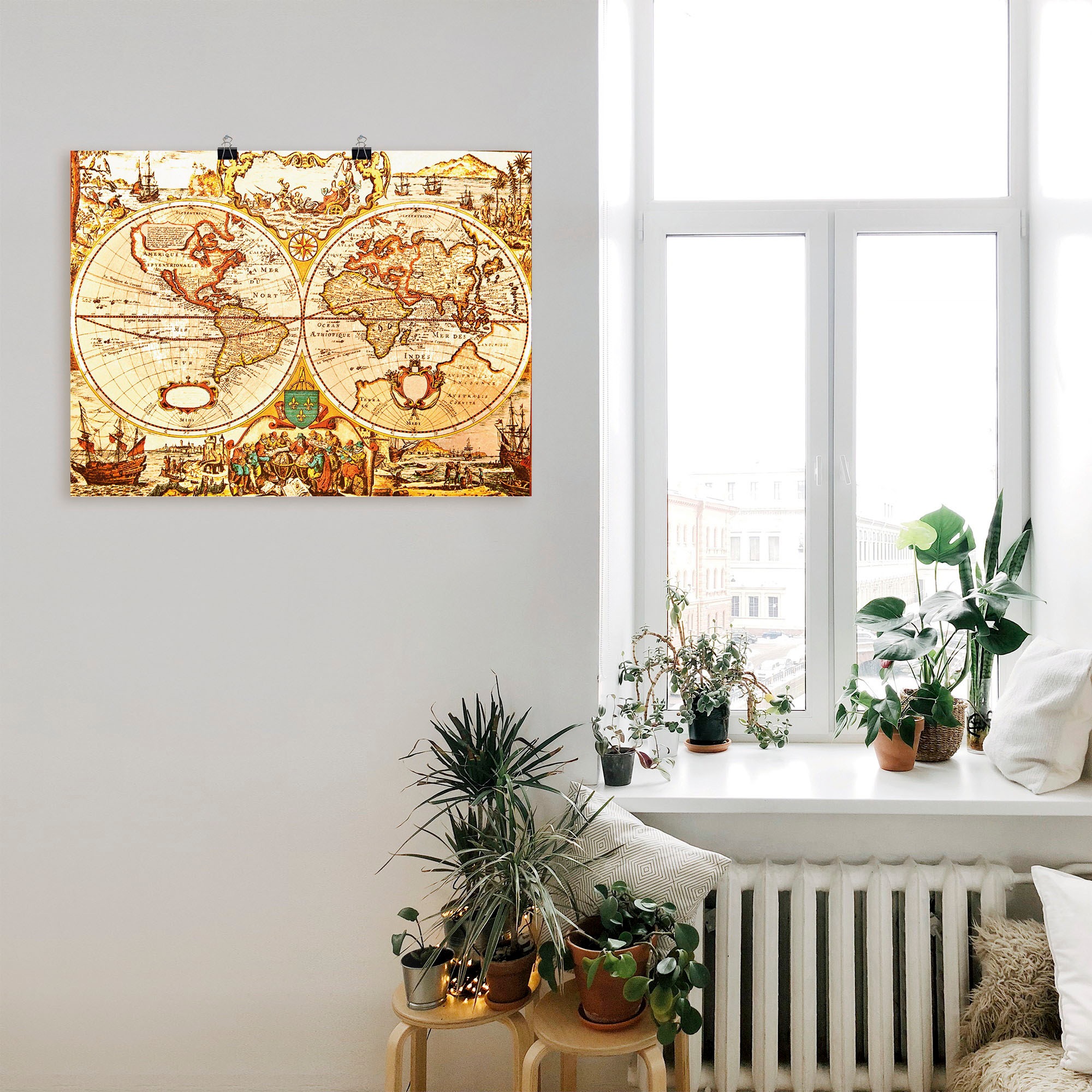 Artland Wandbild »Antike Weltkarte«, Landkarten, (1 St.), als Alubild, Outdoorbild, Leinwandbild, Poster, Wandaufkleber