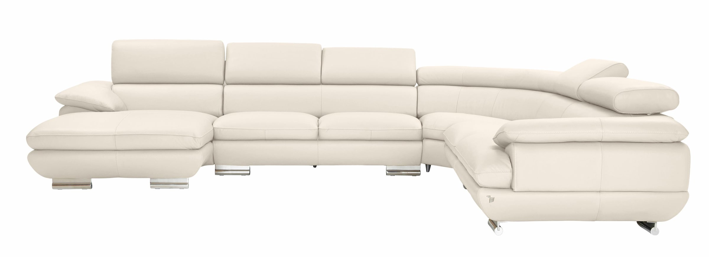 CALIA ITALIA Wohnlandschaft »Magic, italienisches Sofa zum Träumen, erstklassiger Sitzkomfort«, verstellbaren Kopfstützen zum Relaxen, in 2 Lederqualitäten, U-Form