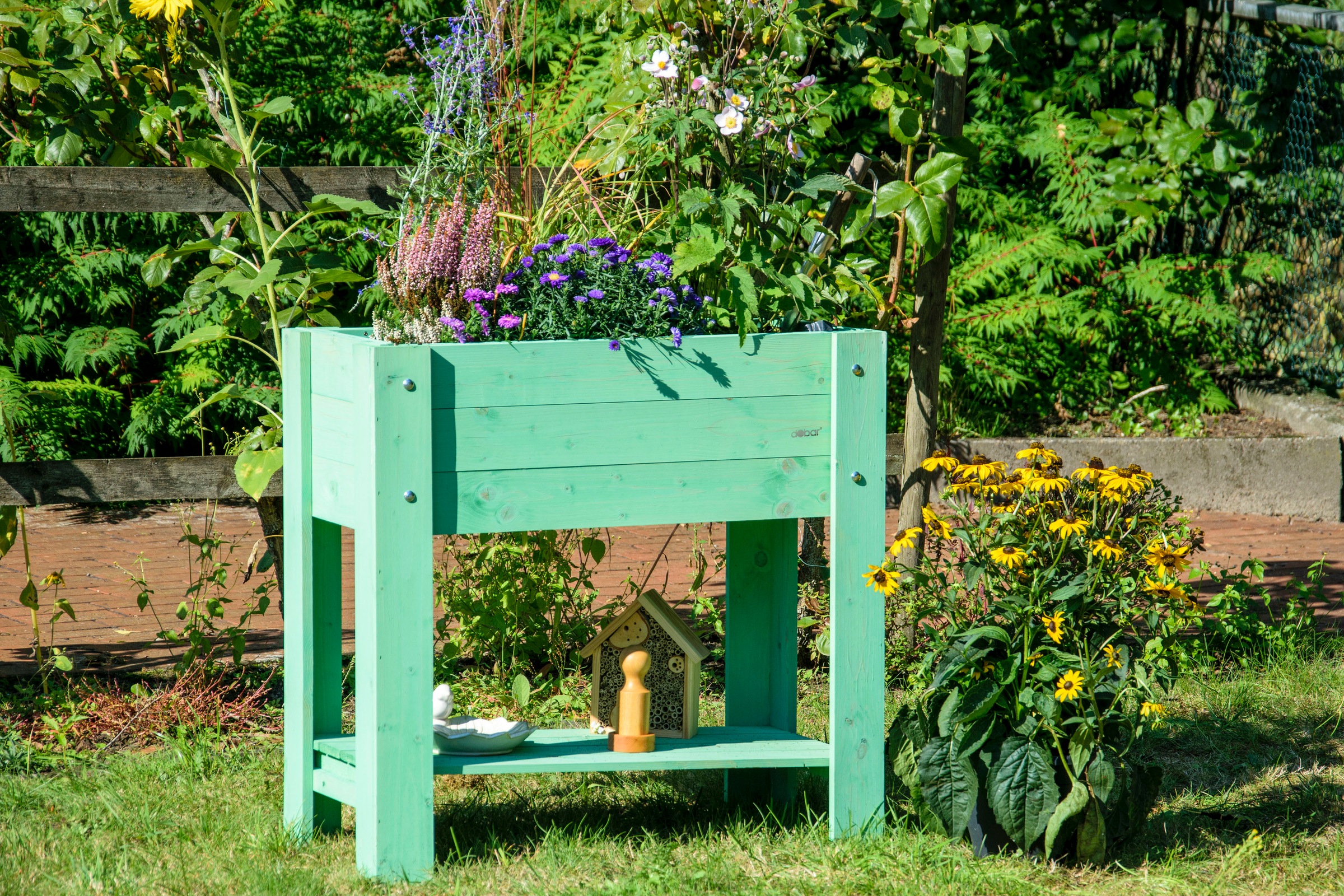 dobar Hochbeet »Urban«, FSC®-zertifiziertes Kiefernholz, wetterfest lasiert, mintgrün