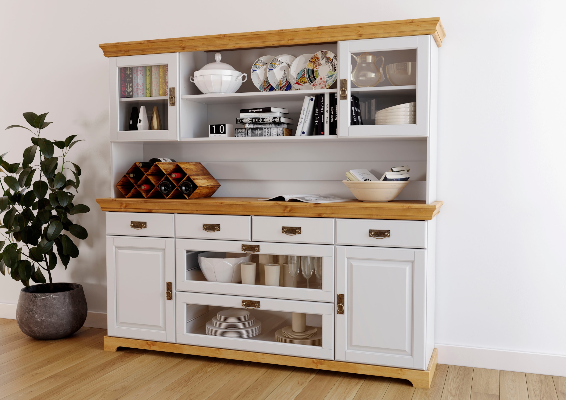 Home affaire Buffet »Rügen«, zertifiziertes Massivholz, im Landhausstil