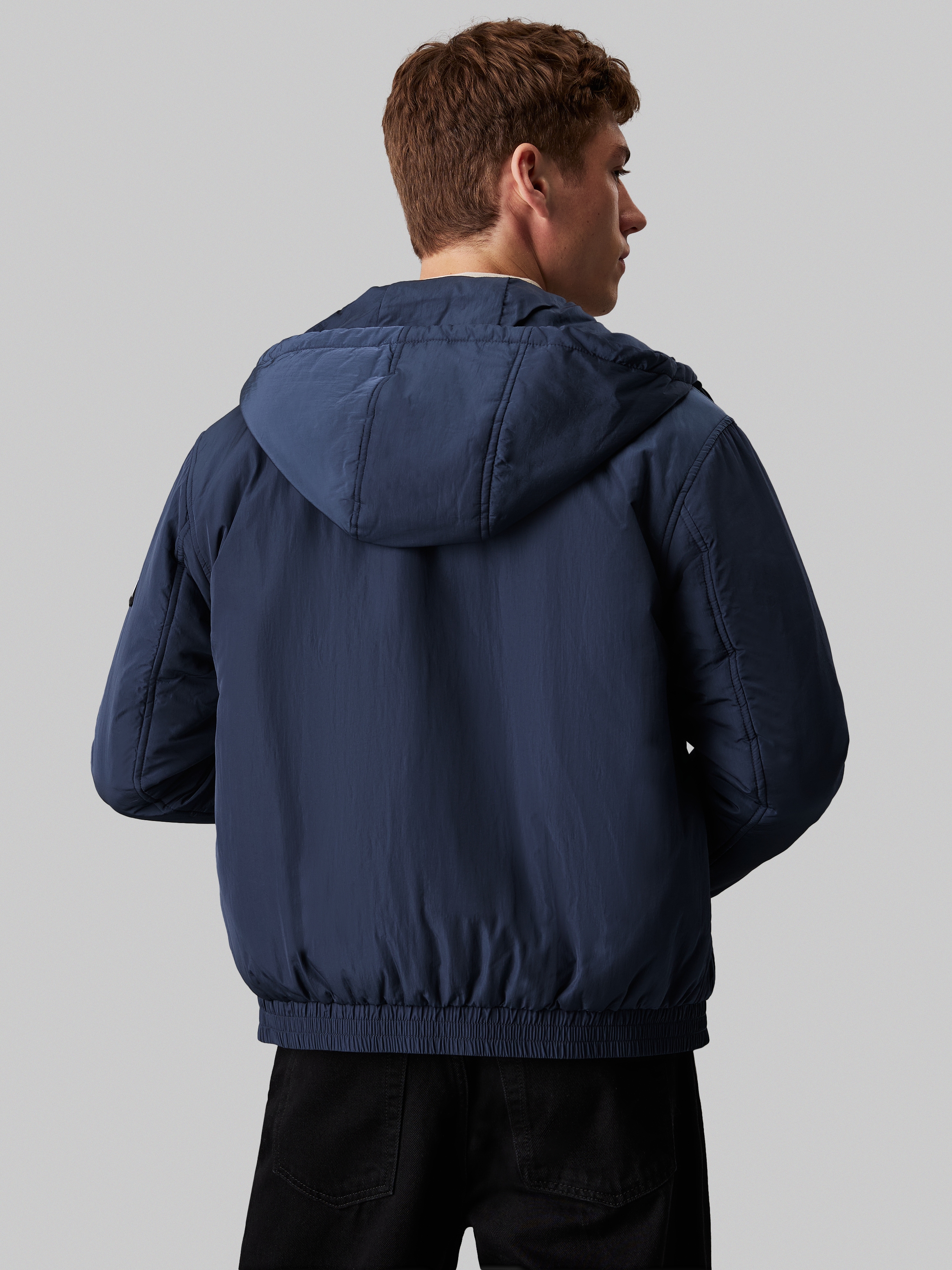 Calvin Klein Jeans Outdoorjacke »PADDED HOODED HARRINGTON«, mit Kapuze, mit Logoprägung