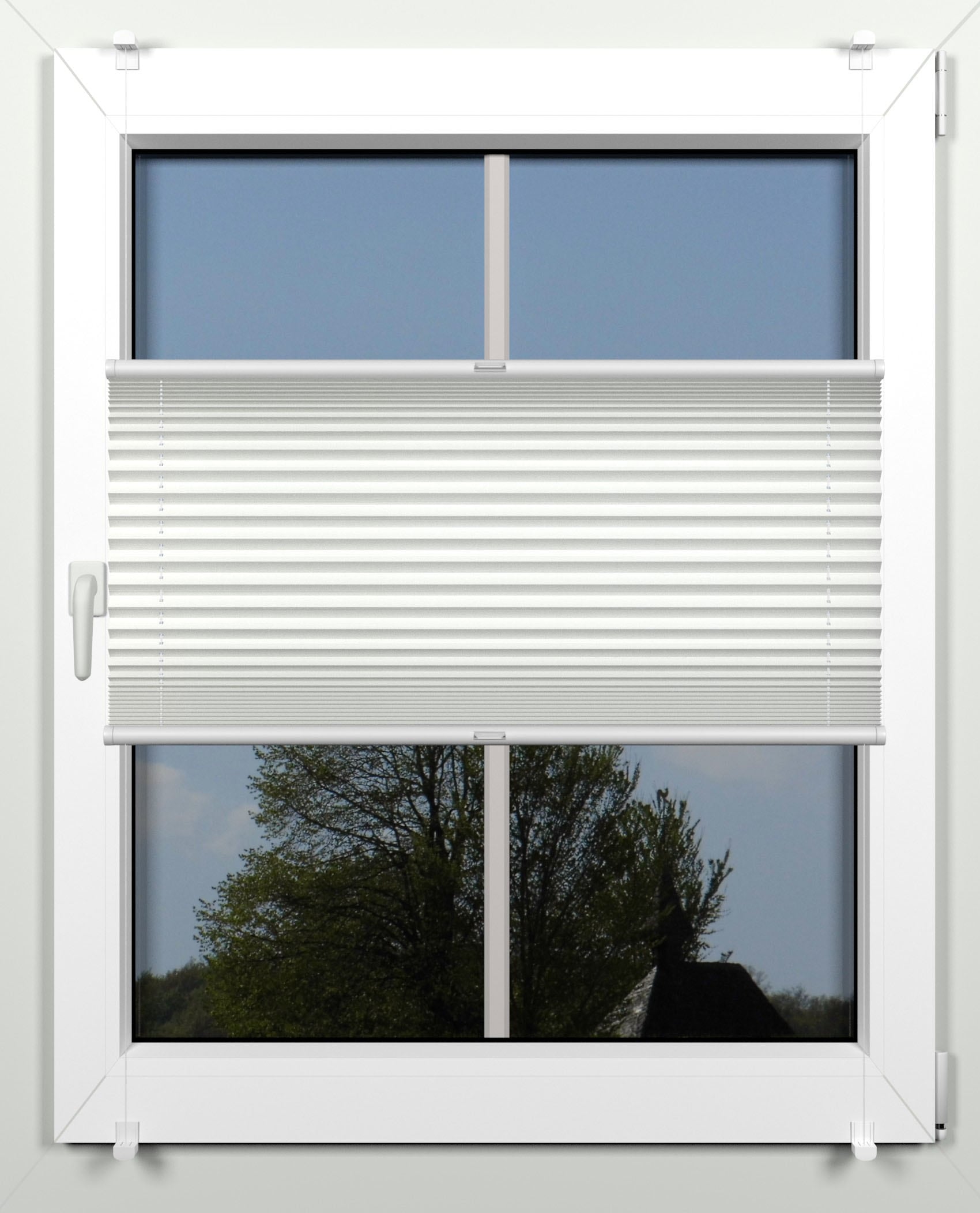 indeko Plissee "simple" Lichtschutz ohne Bohren verspannt mit Klemmträgern, nach Mass