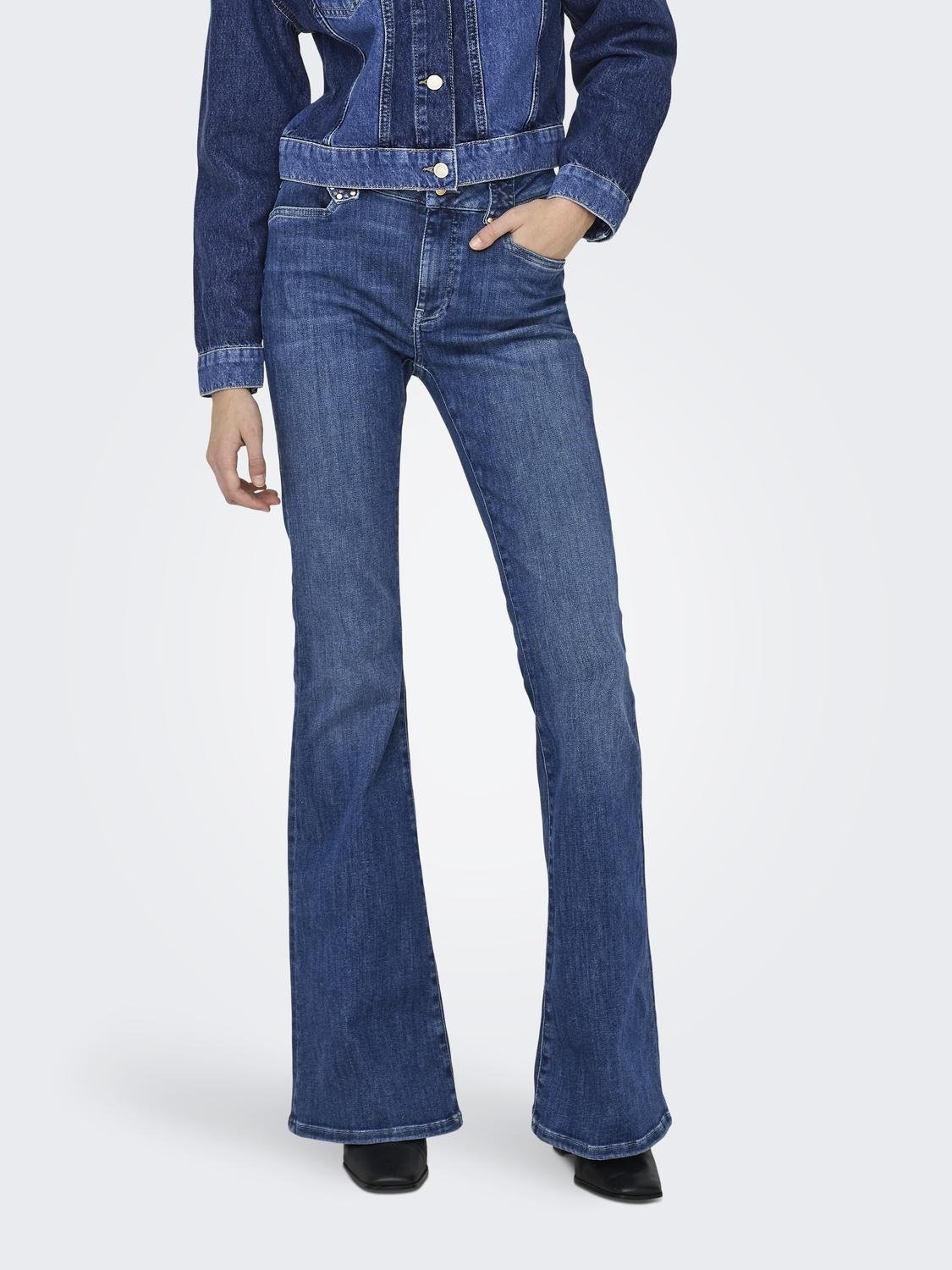 ONLY Bootcut-Jeans »ONLCHERYL MW RETRO FLARED CUTLINE DNM FG«