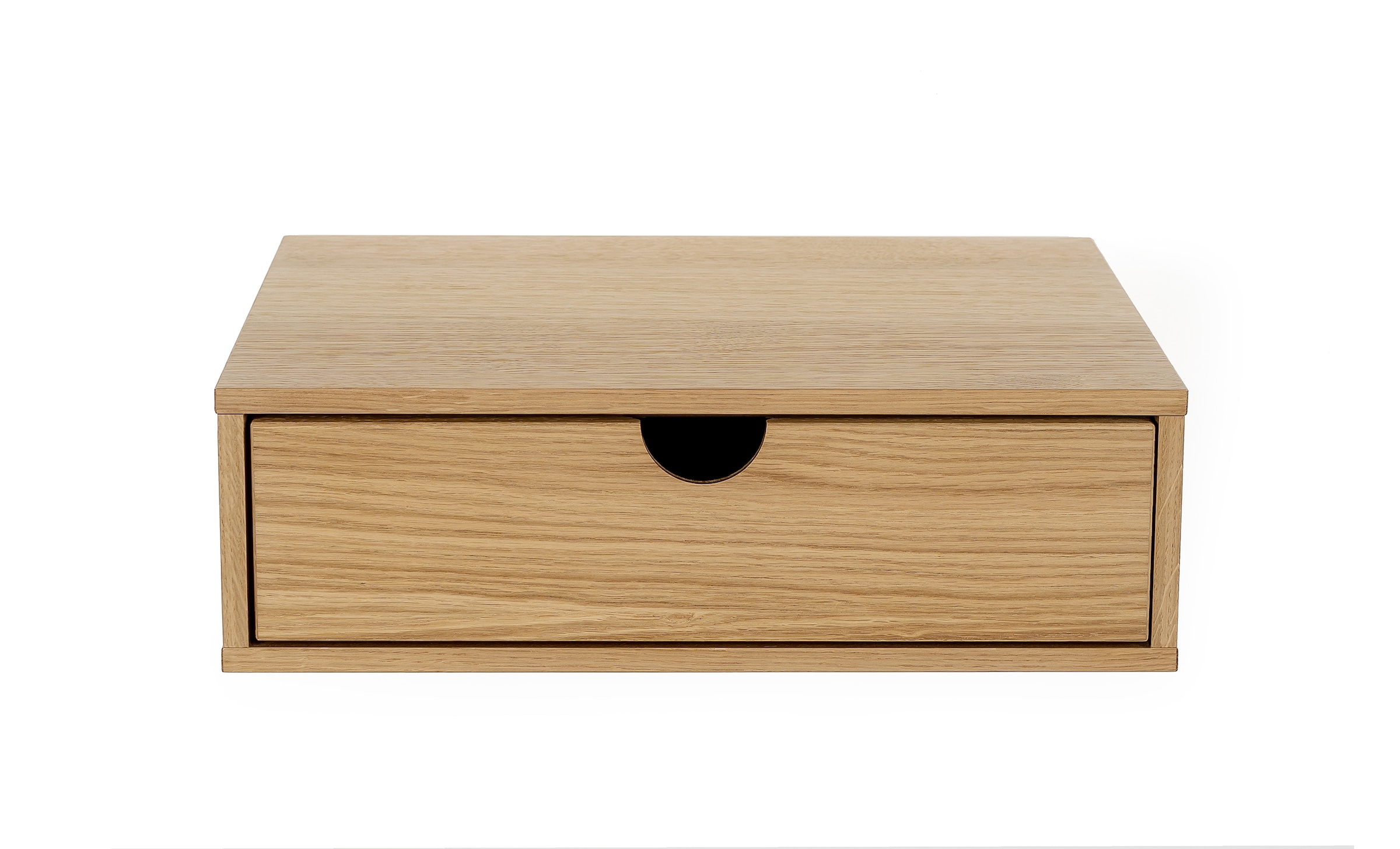 Woodman Nachttisch »Farsta, Beistelltisch, Ablage mit Schublade«, Holzfurnier aus Eiche, Breite 40 cm, Wandmontage