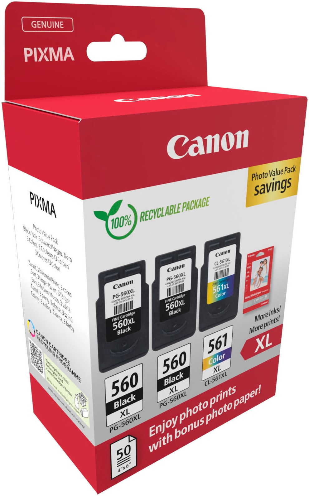 Canon Tintenpatrone »PG-560XL x2/CL-561XL Photo Value Pack«