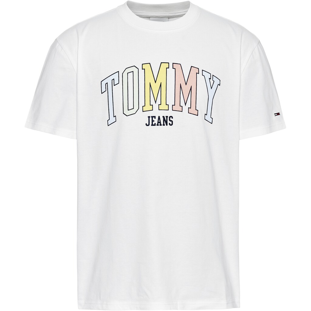 Tommy Jeans T-Shirt »TJM CLSC COLLEGE POP TOMMY TEE«, mit grossem Logo-Frontmotiv
