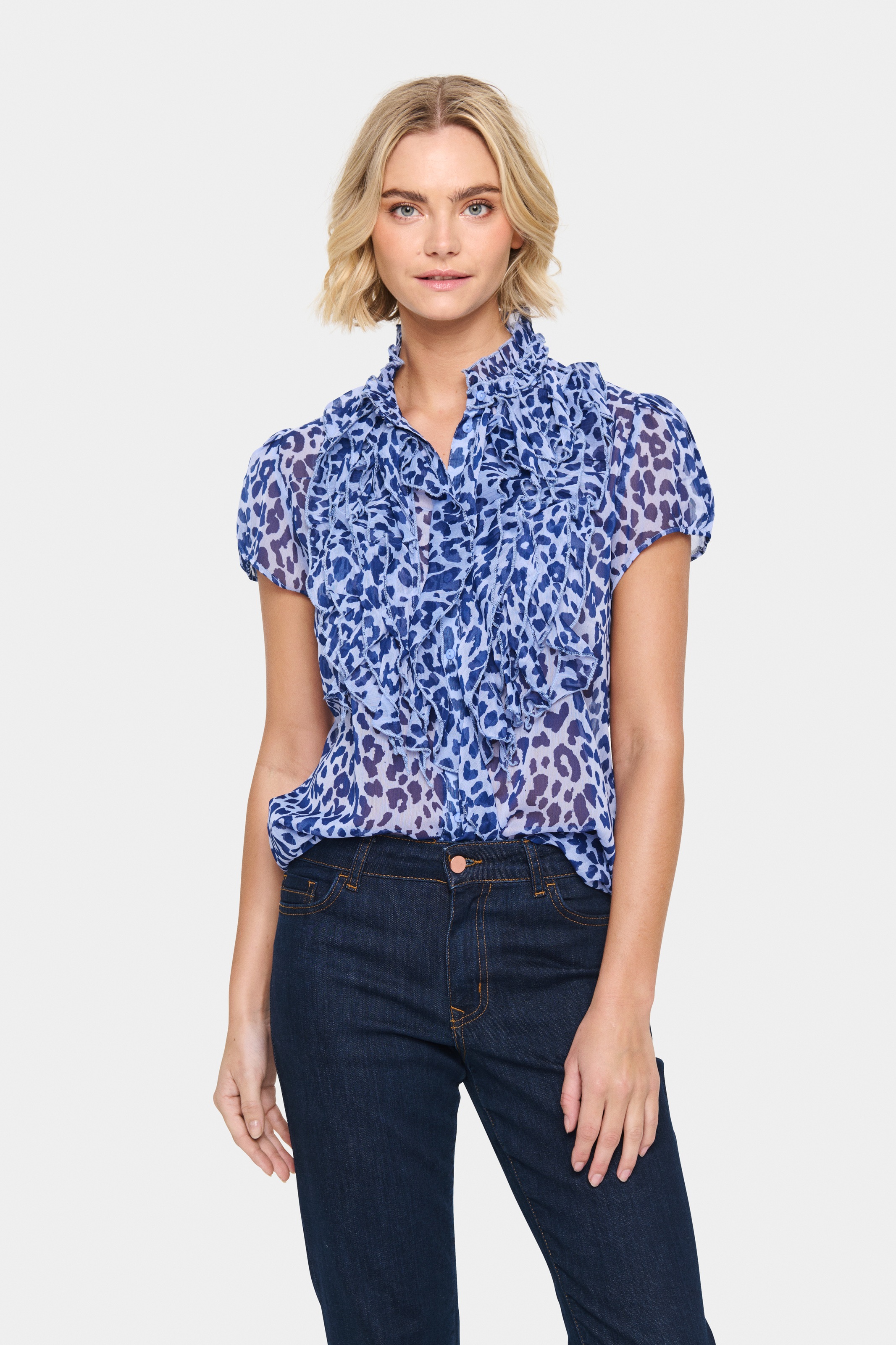 Saint Tropez Rüschenbluse »LiljaSZ Crinkle SS Shirt«