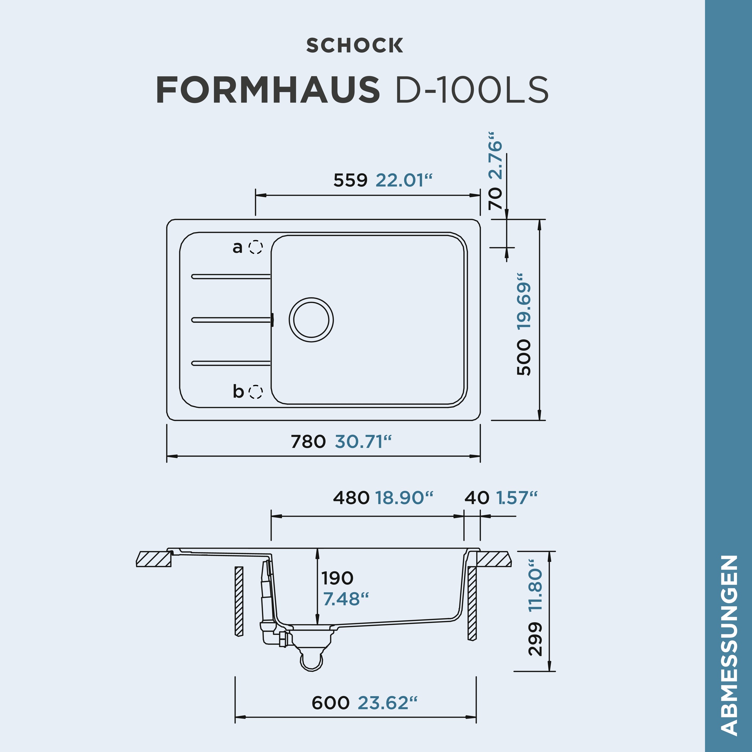 Schock Granitspüle »Formhaus D-100LS«, für kleine Küchen