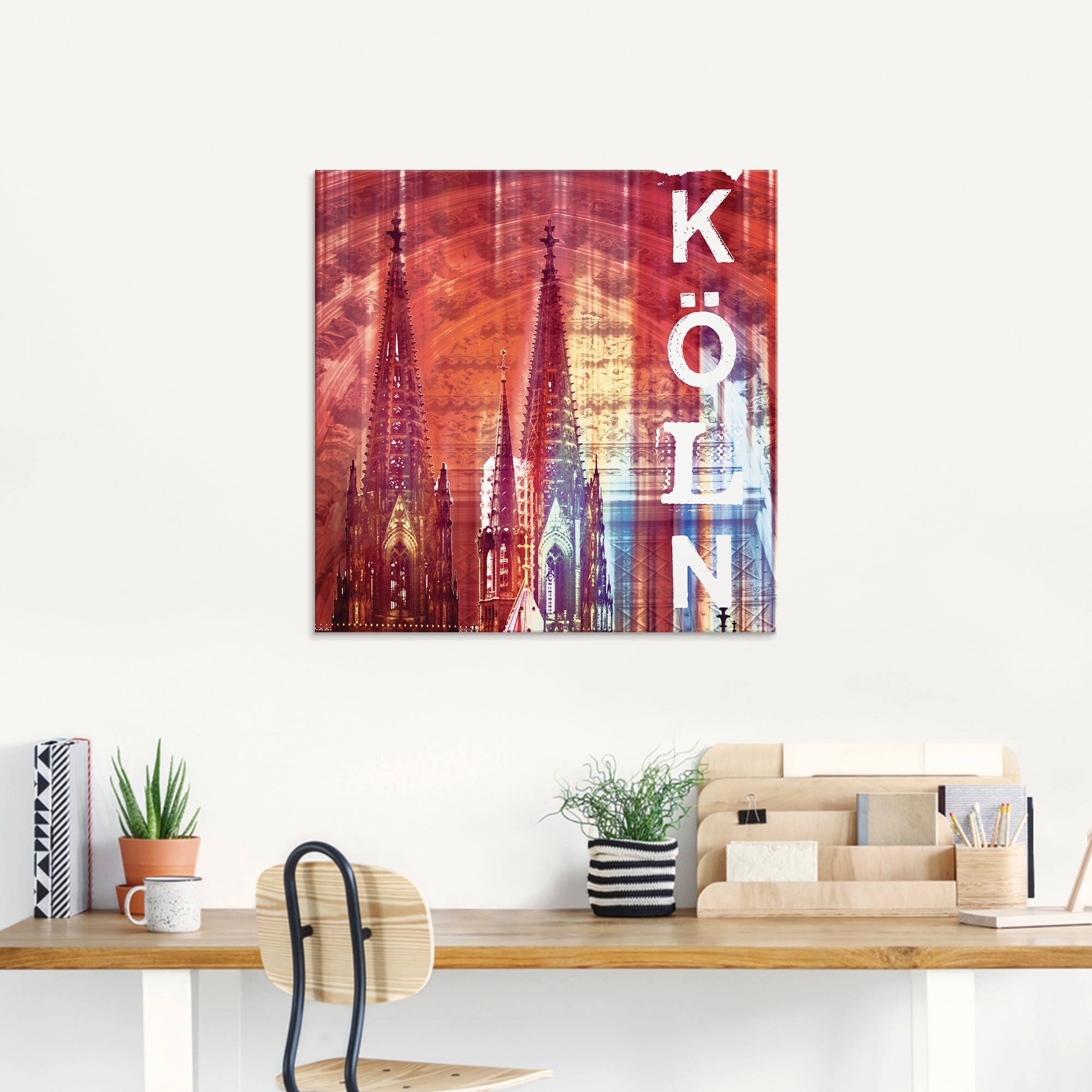 Artland Glasbild »Köln Skyline Collage II«, Gebäude, (1 St.), in verschiedenen Grössen