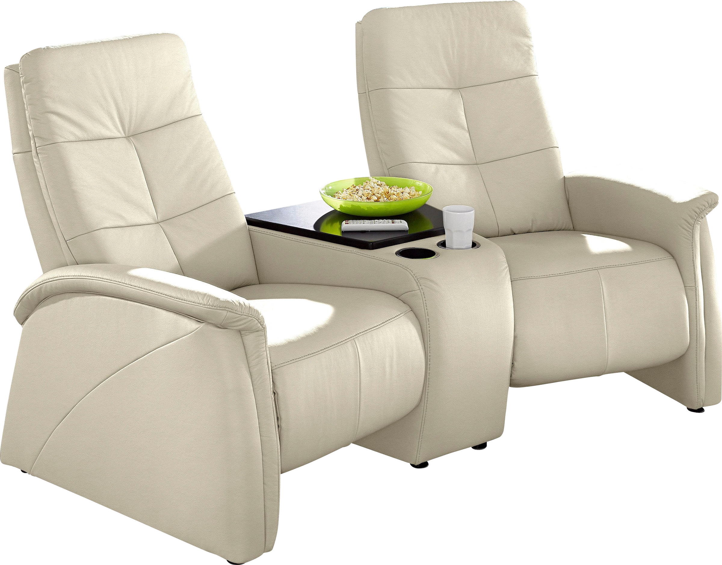 exxpo - sofa fashion 2-Sitzer "Tivoli, Kinosofa, bequem," mit Relaxfunktion, integrierter Tischablage und Stauraumfach