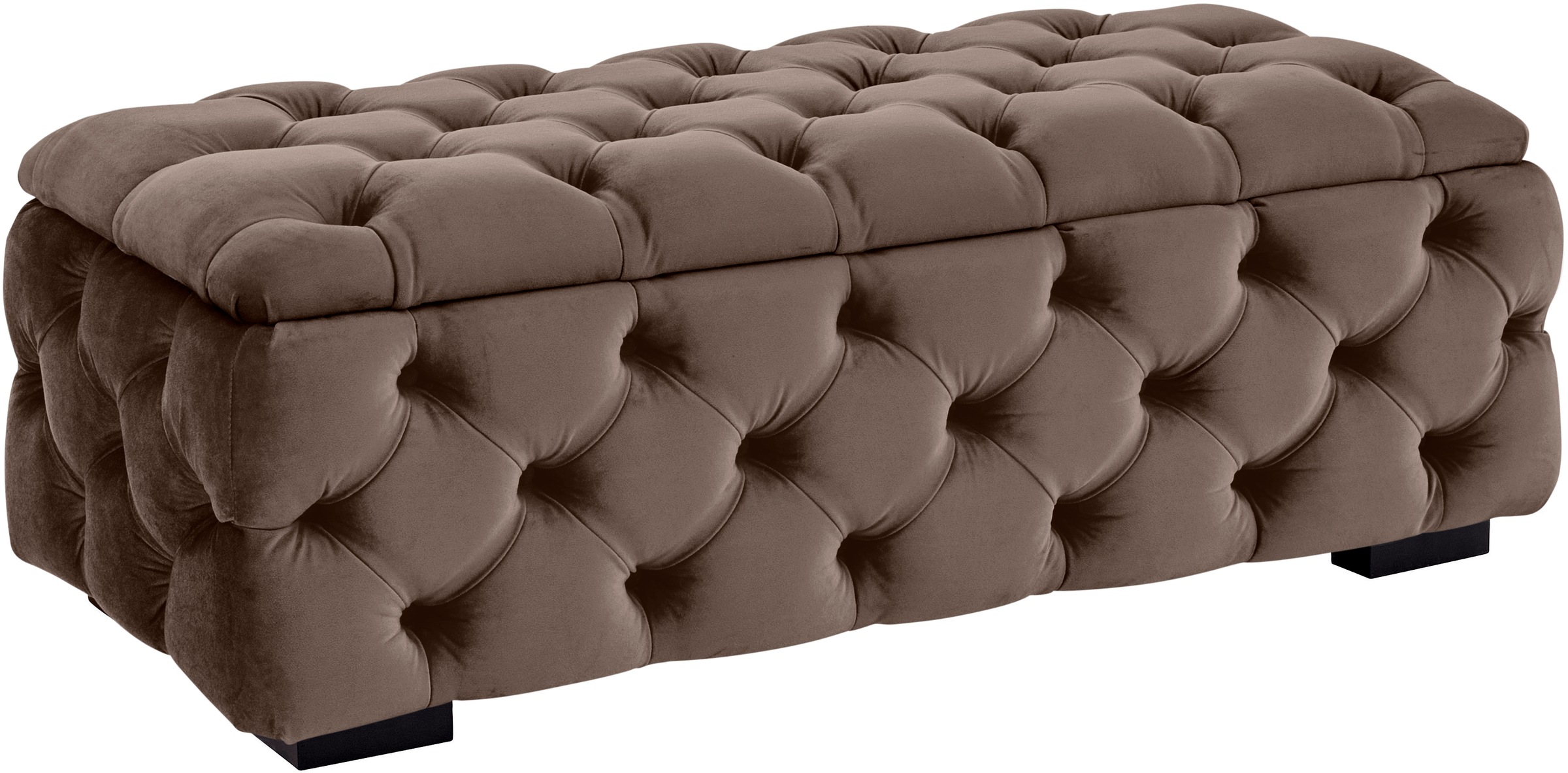 Home affaire Polsterhocker »KALINA, hochwertige Knopfheftung, B/T/H: 120/55/45 cm«, mit Staufach und innenliegenden Laschen zur besseren Aufbewahrung