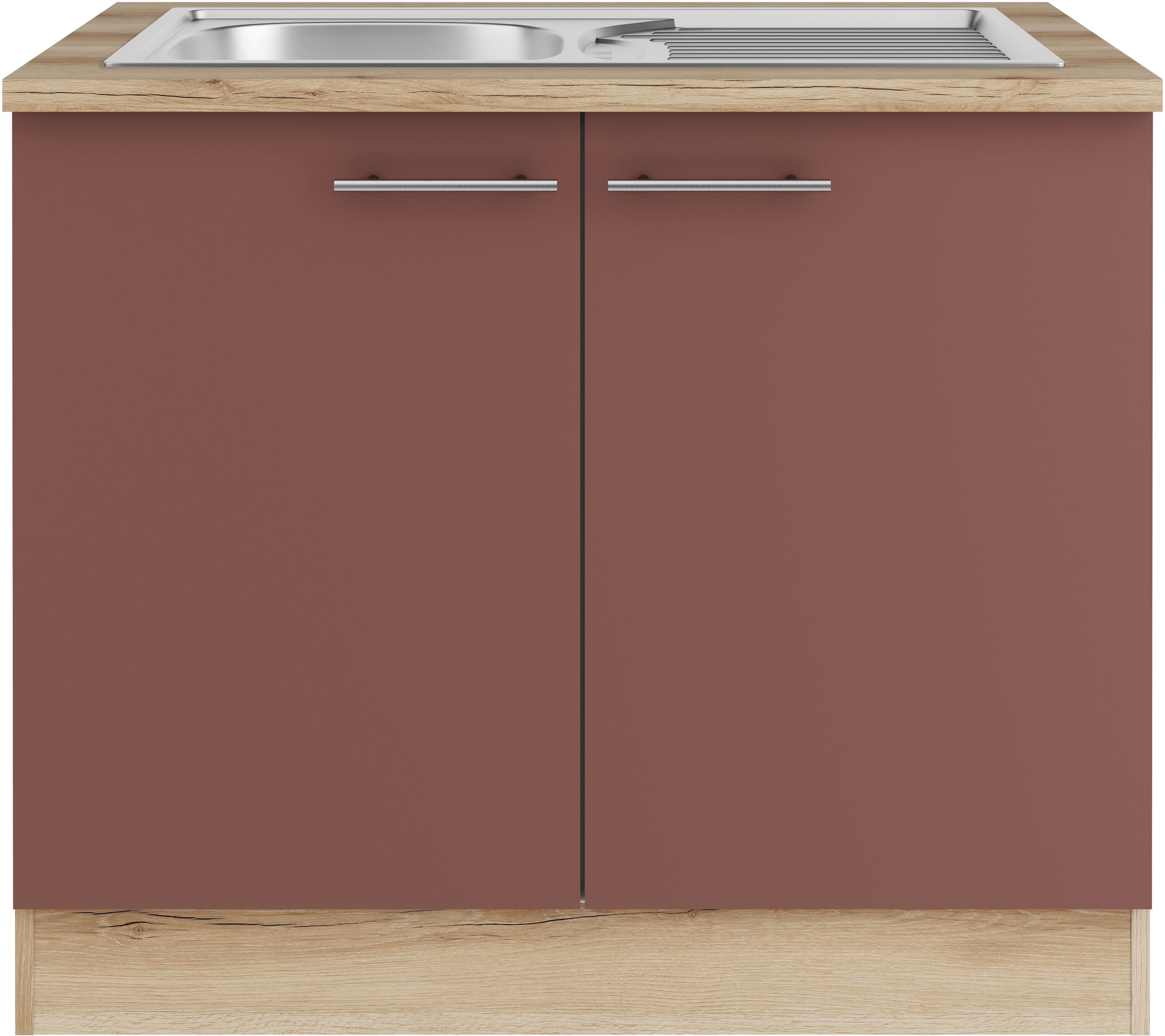 OPTIFIT Spülenschrank »Bella«, Breite 100 cm, mit Edelstahl-Einbauspüle