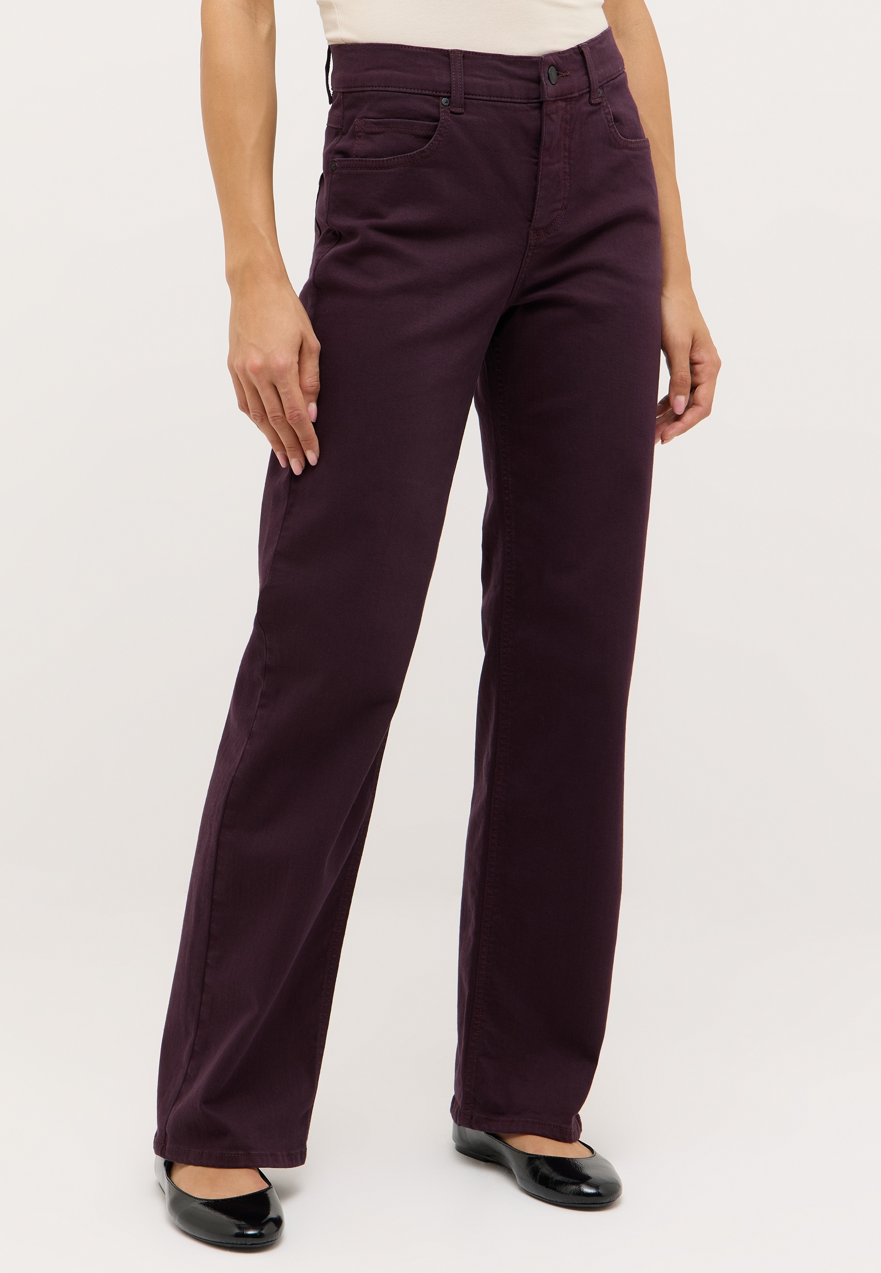 ANGELS Stretch-Jeans "LARA" weite Passform, aus Baumwollmischung, mit Metallreissverschluss