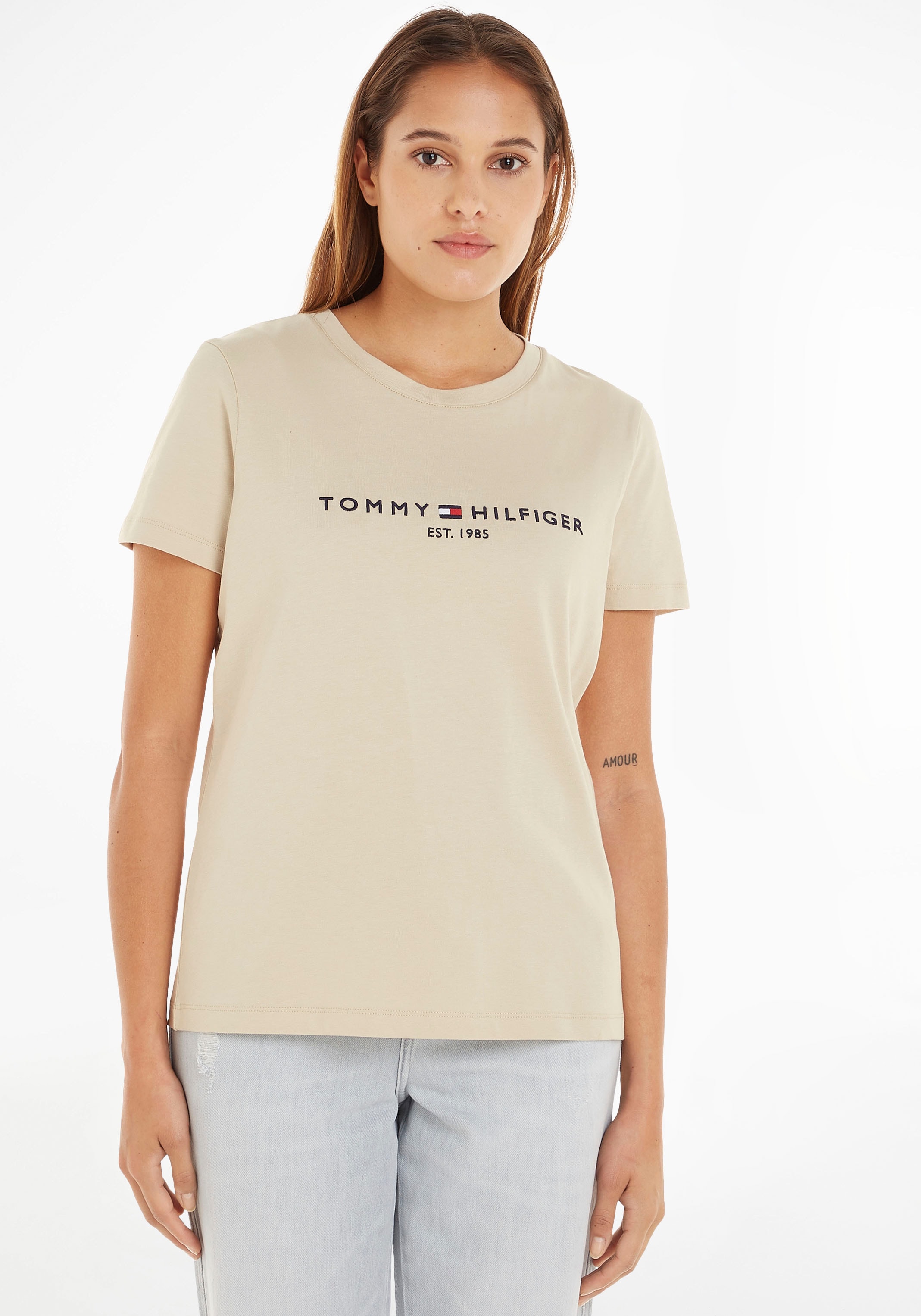 Tommy Hilfiger Rundhalsshirt »REGULAR HILFIGER C-NK TEE SS«, mit grossem  Tommy Hilfiger Logoschriftzug online shoppen bei Jelmoli-Versand Schweiz