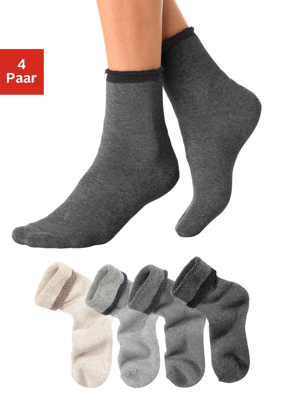 Kuschelsocken, (Packung, 4 Paar), mit Innenfrottee