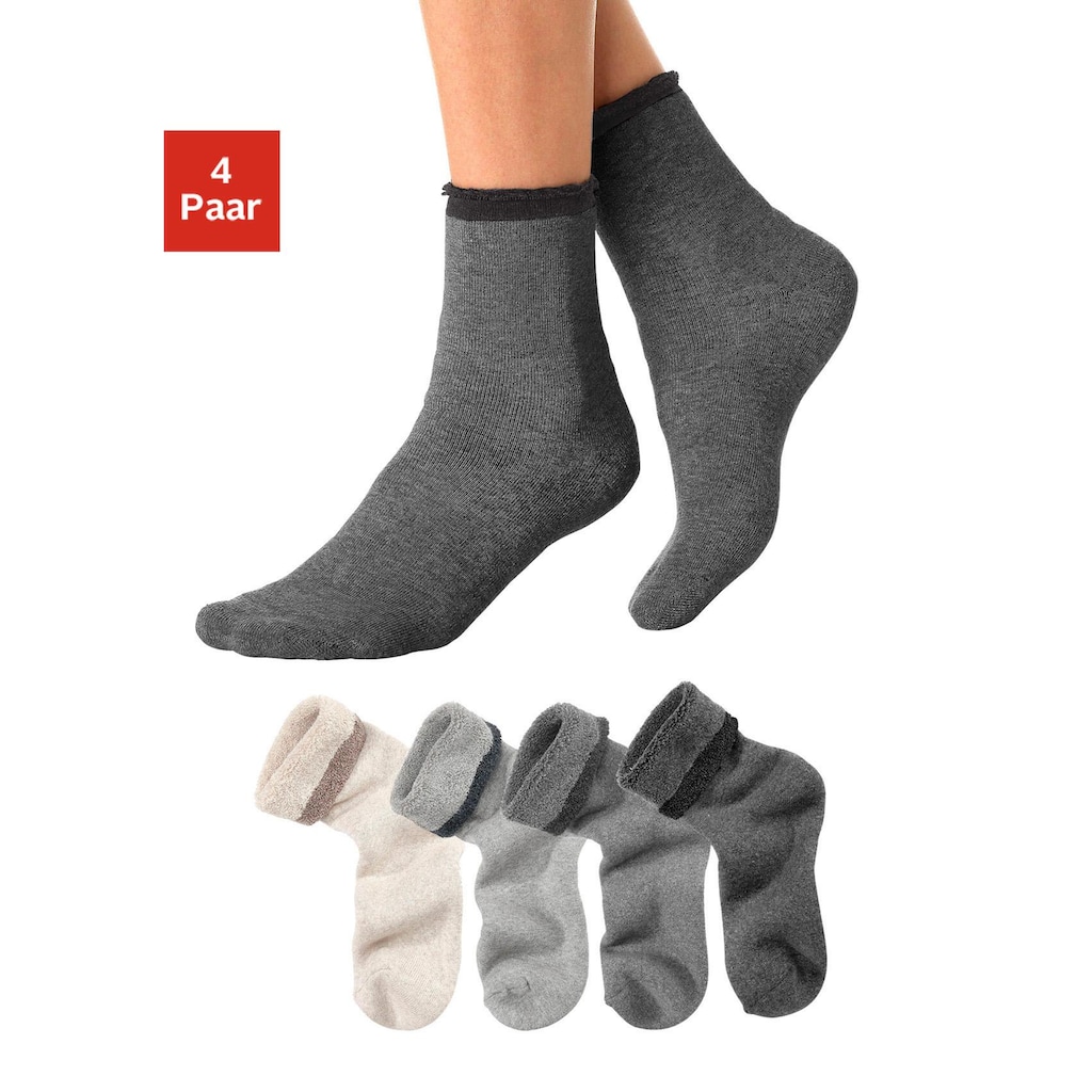 Lavana Kuschelsocken, (Set, 4 Paar)