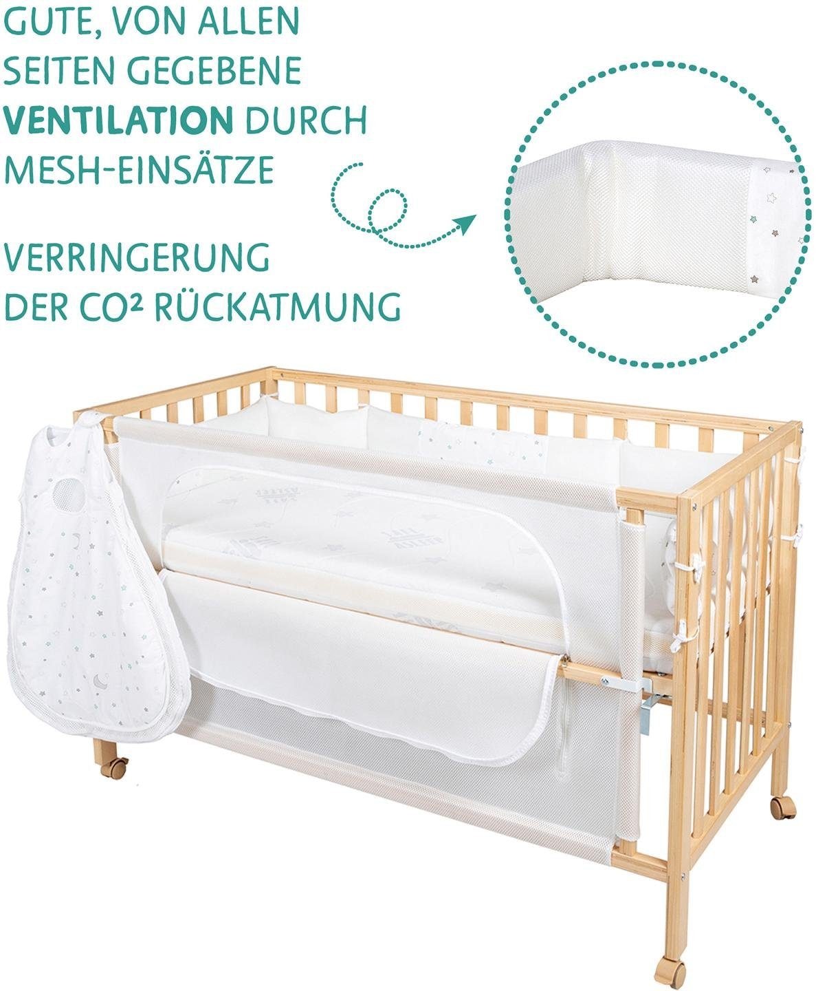 roba® Babybett »Room Bed, safe asleep®, Sternenzauber natur«, (4 tlg.)