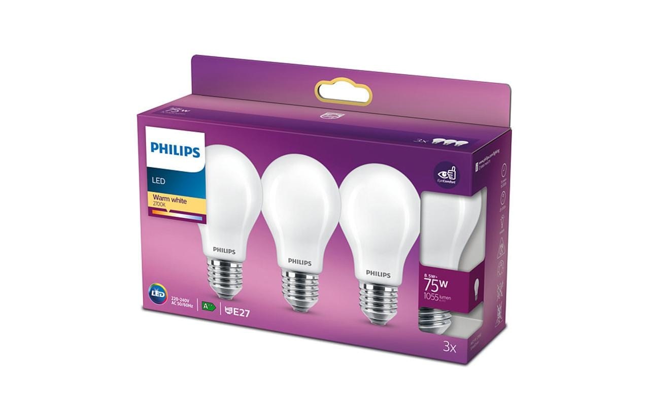 Philips LED-Leuchtmittel »45054 W (75 W) E27 Warm«, E27, Warmweiss