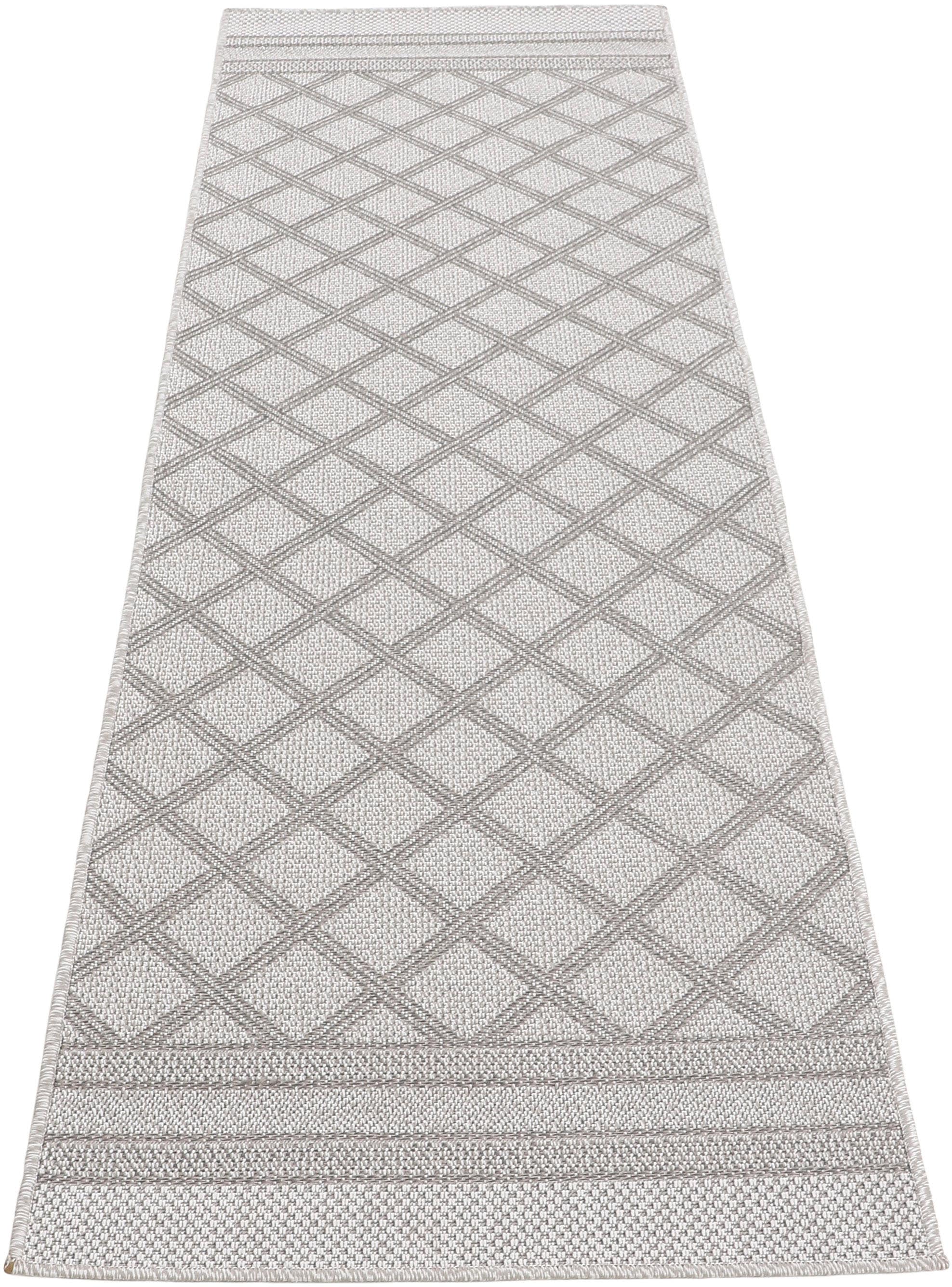 carpetfine Läufer »Boho 104«, rechteckig, 4 mm Höhe, robustes Flachgewebe, Sisal Optik, UV-beständig, Aussenbereich