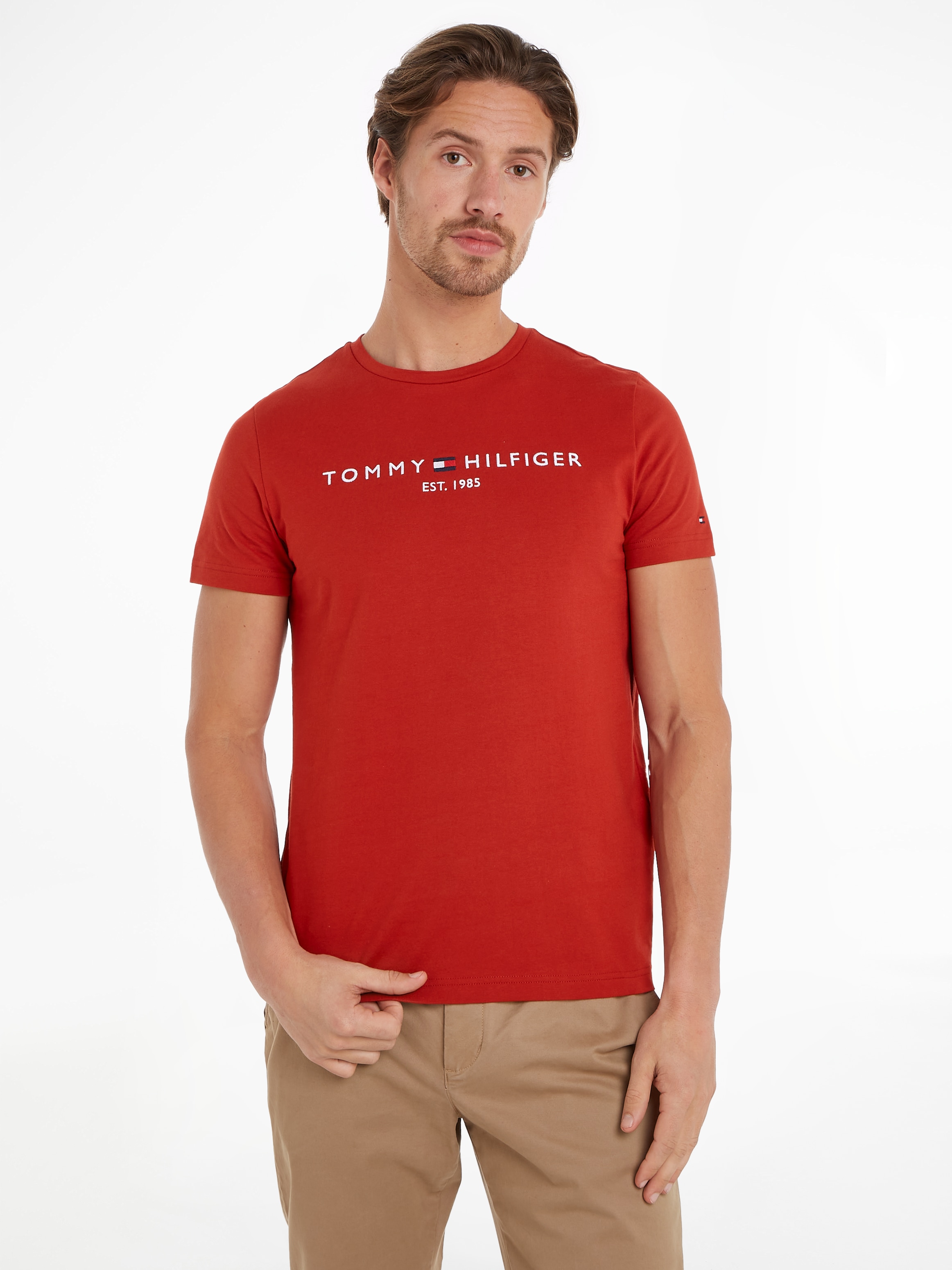 Tommy Hilfiger T-Shirt »TOMMY LOGO TEE«, aus reiner Baumwolle