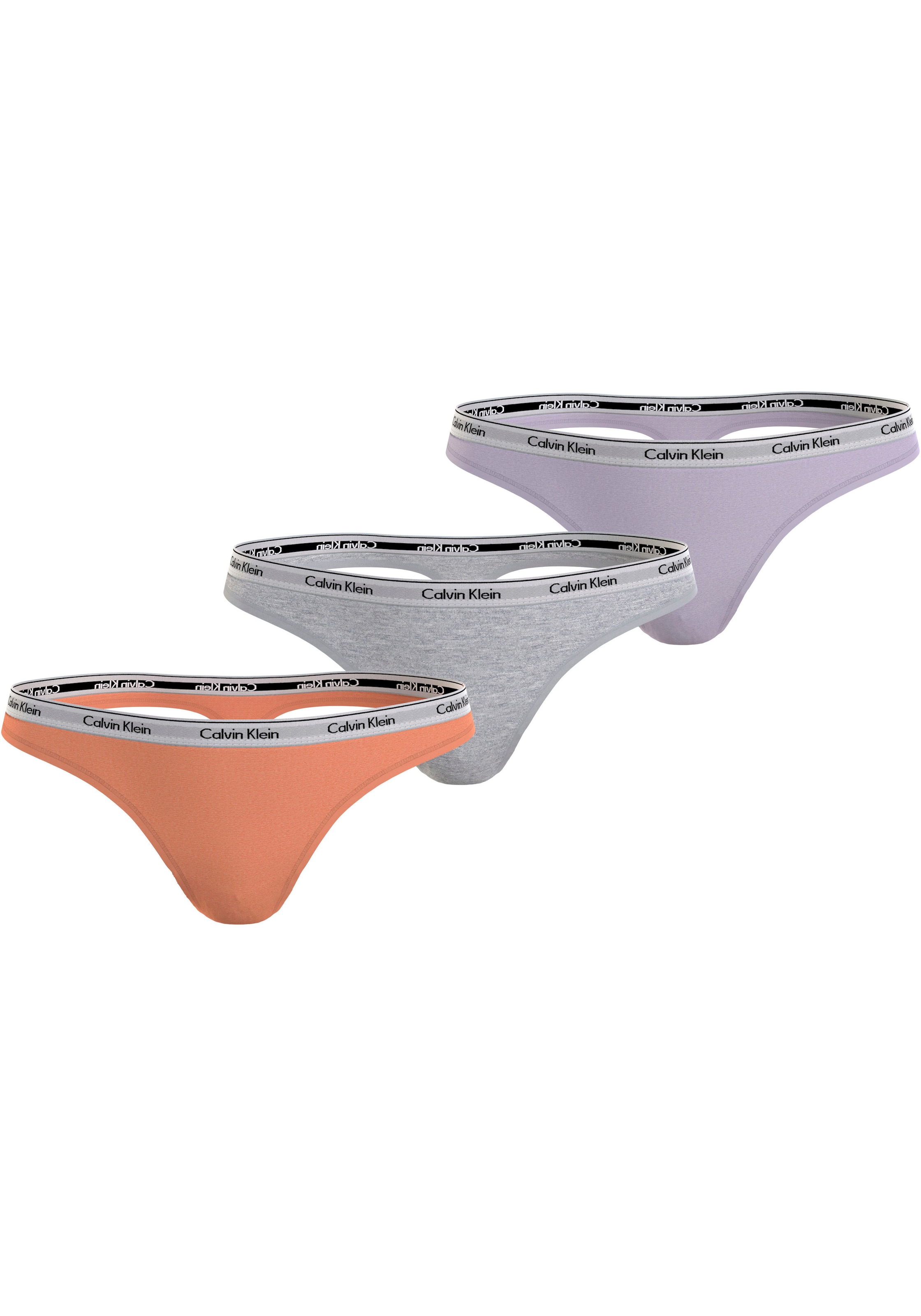 Calvin Klein Underwear String »3 PACK THONG (LOW-RISE)«, (Packung, 3 St., 3er-Pack), mit Logobund
