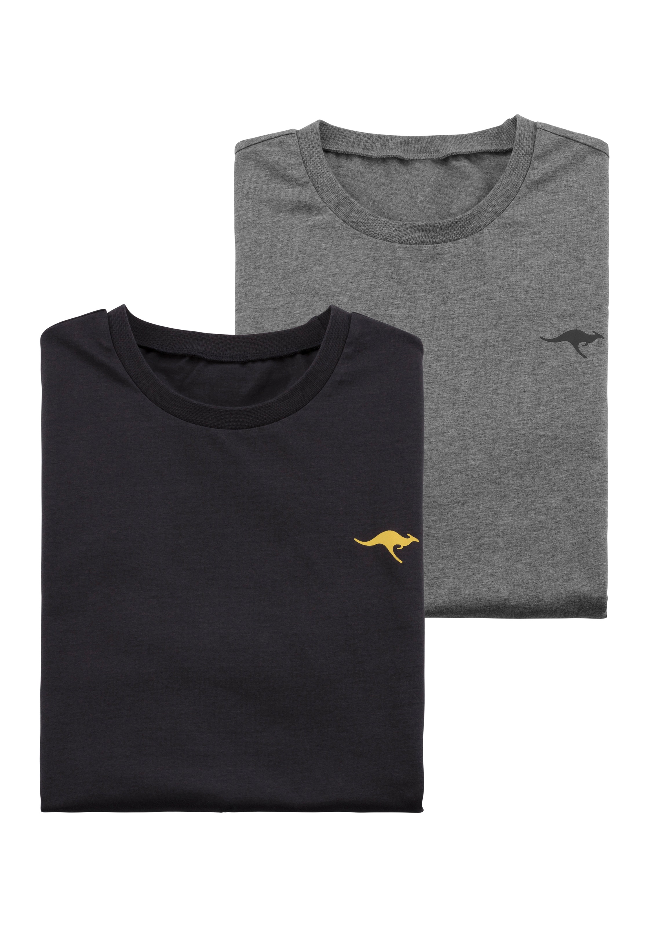 KangaROOS Kurzarmshirt, (2er-Pack), mit KangaROOS Print auf der Brust