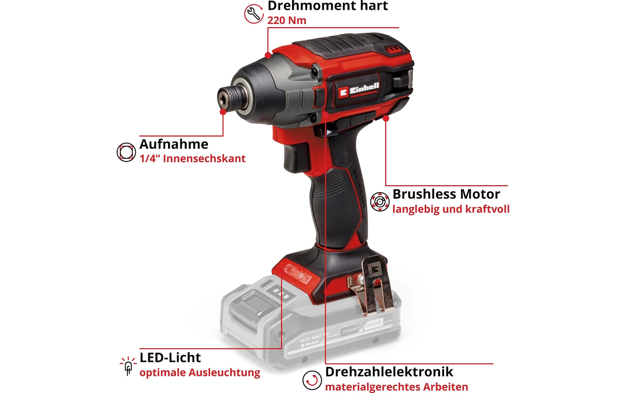 Einhell Akku-Schlagbohrschrauber »TP-CI 18/220 Li BL – Solo«