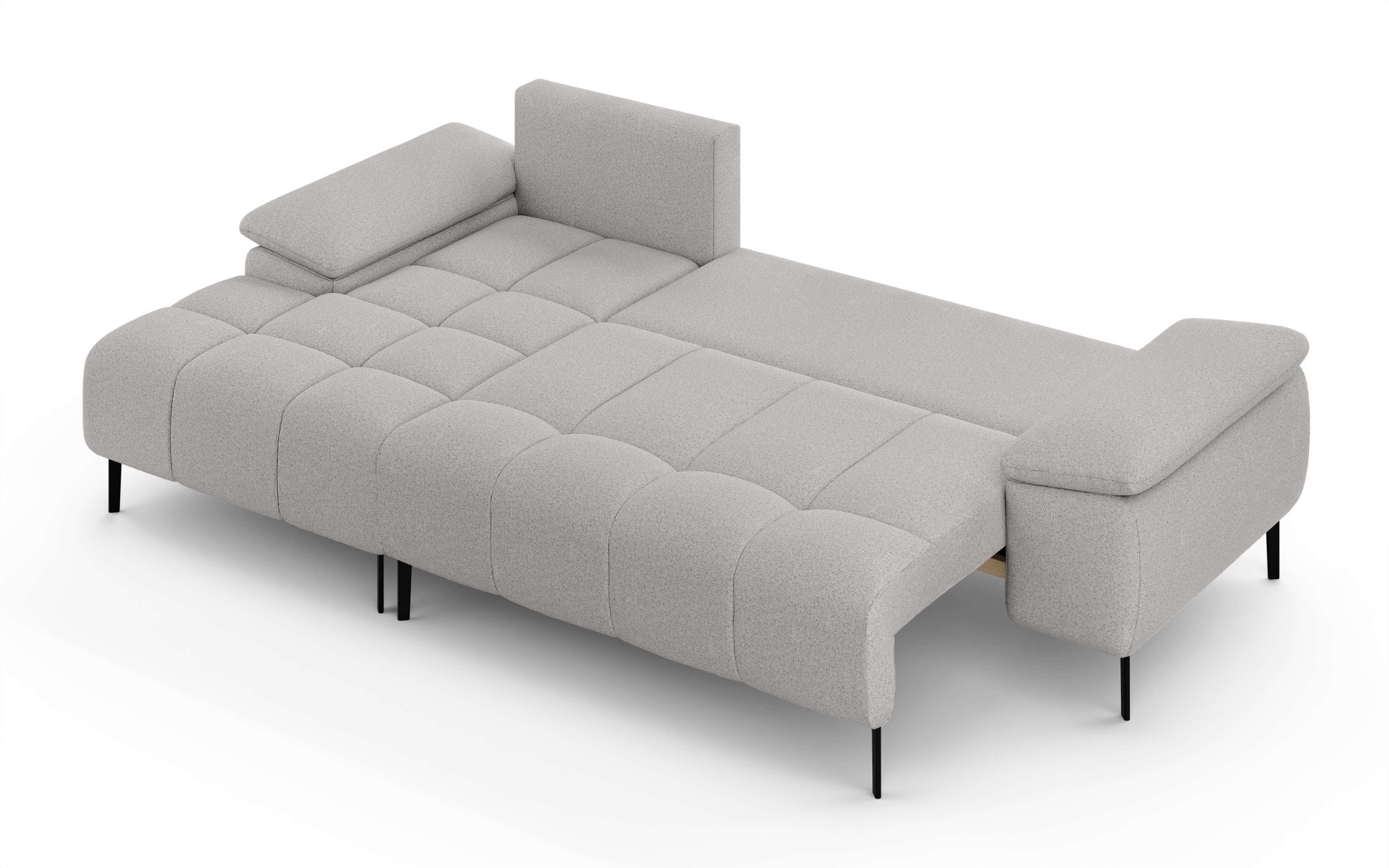 INOSIGN Ecksofa »DROMARA Schlafsofa mit Bettkasten, Masse: B/T/H 277/141/91 cm«, L-Form mit Recamiere rechts/links bestellbar, Wellenunterfederung