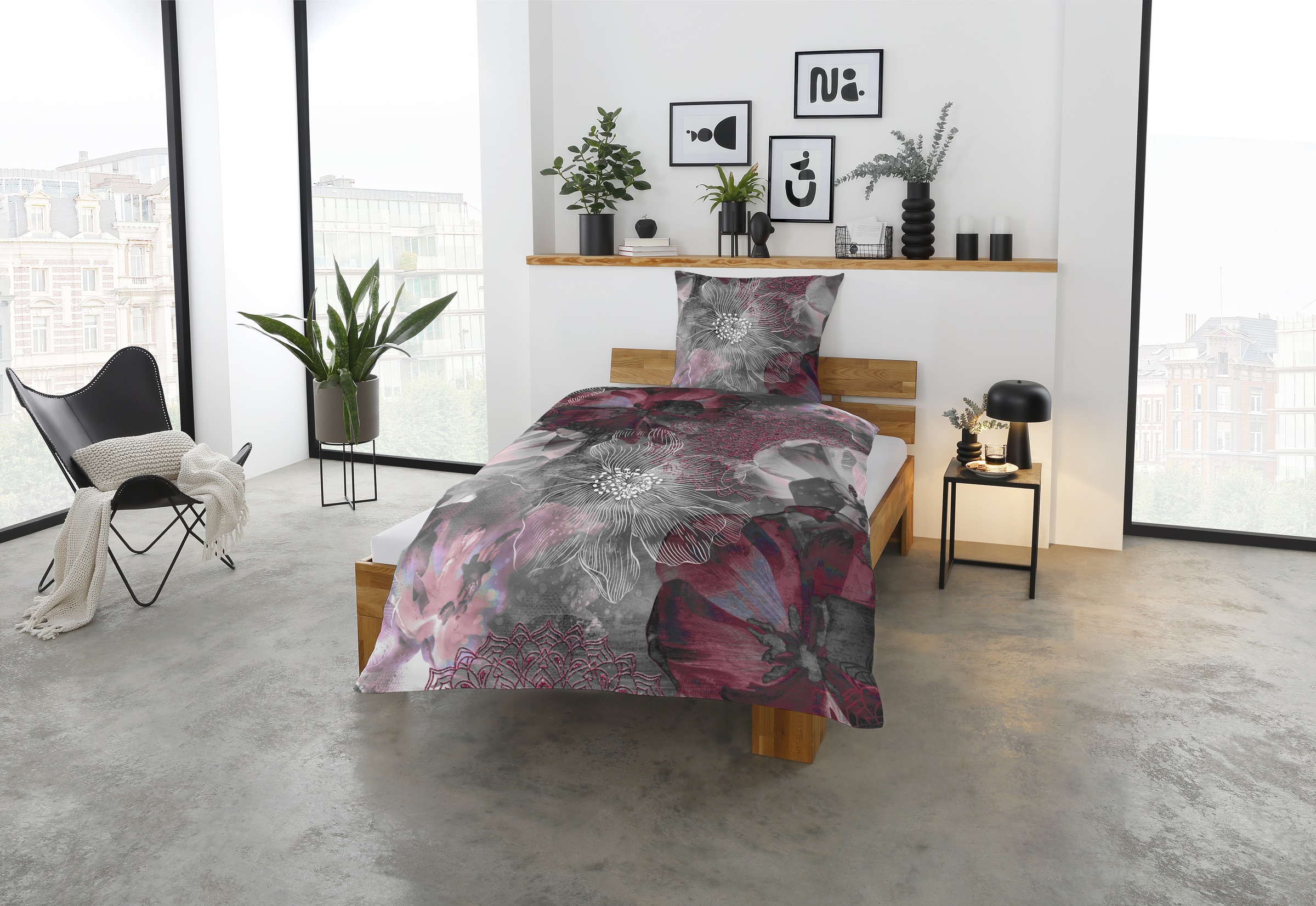 CASATEX Bettwäsche "Freda" 2 Stk. luxuriöses Design mit kräftigen und eleganten Farben