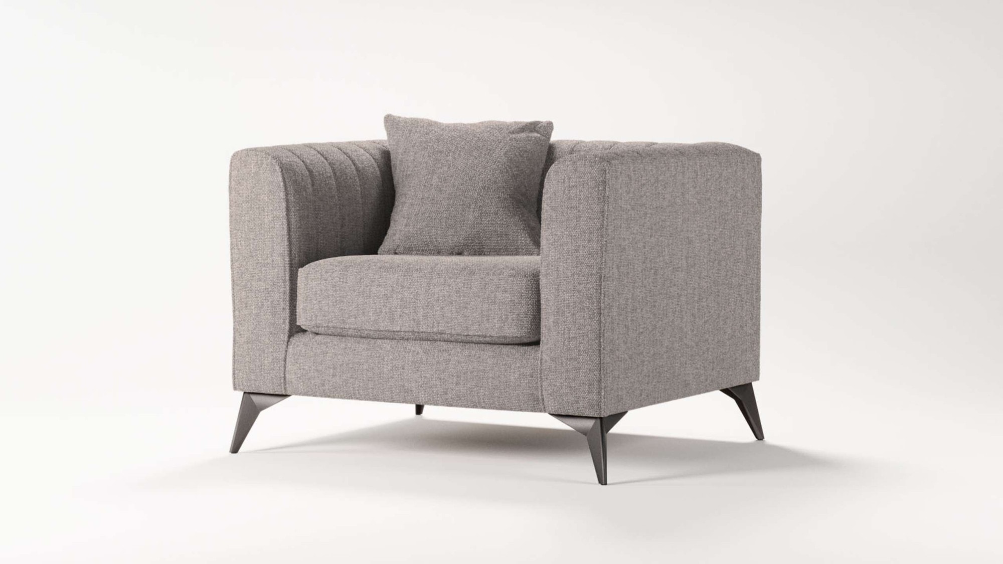 Places of Style Sessel »MATTHEW Loungesessel, Masse B/T/H: 99/86/74 cm«, incl. 1 Zierkissen, Steppung im Rückenbereich