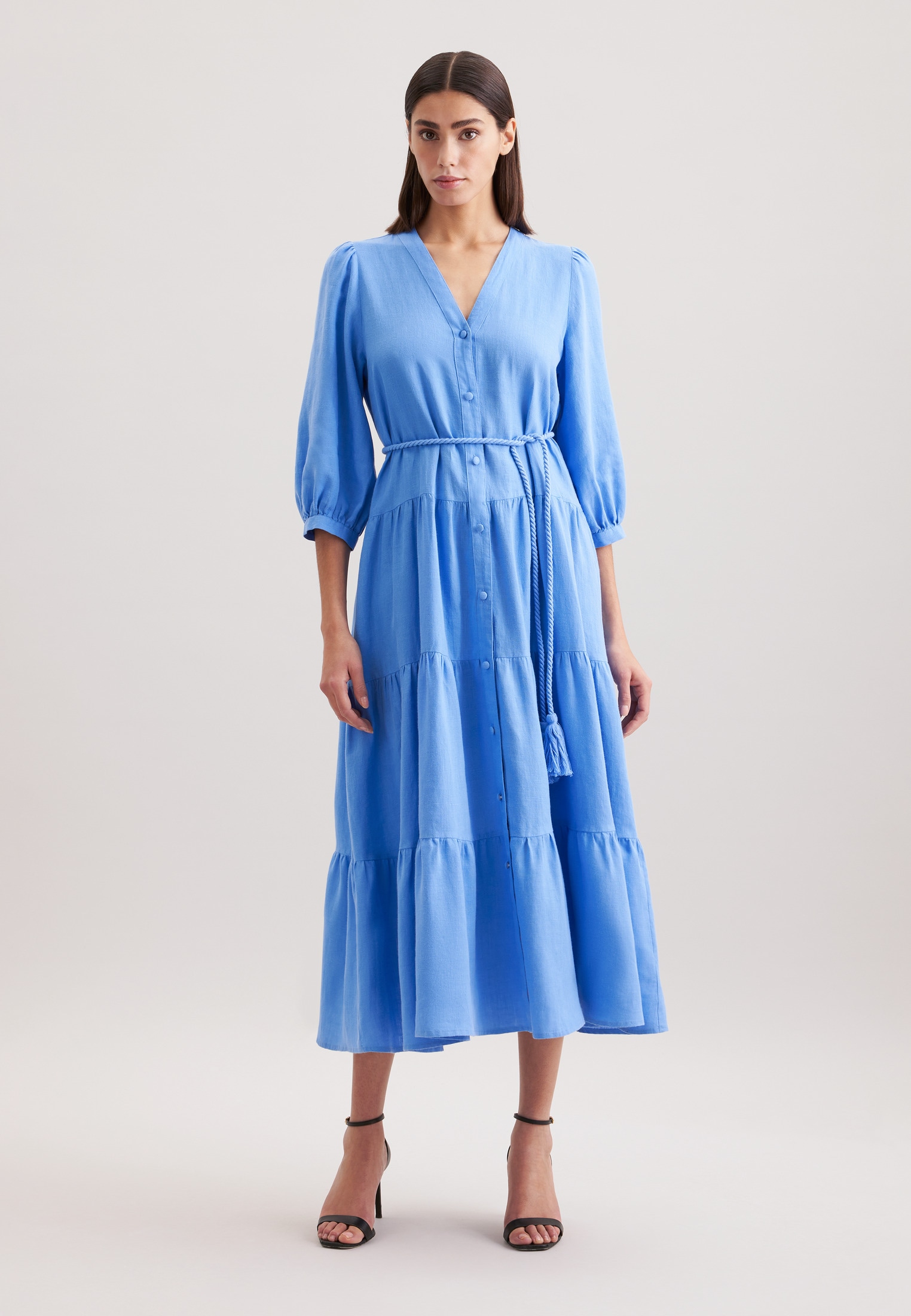 seidensticker Sommerkleid »Schwarze Rose« 7/8-Arm V-Neck Uni