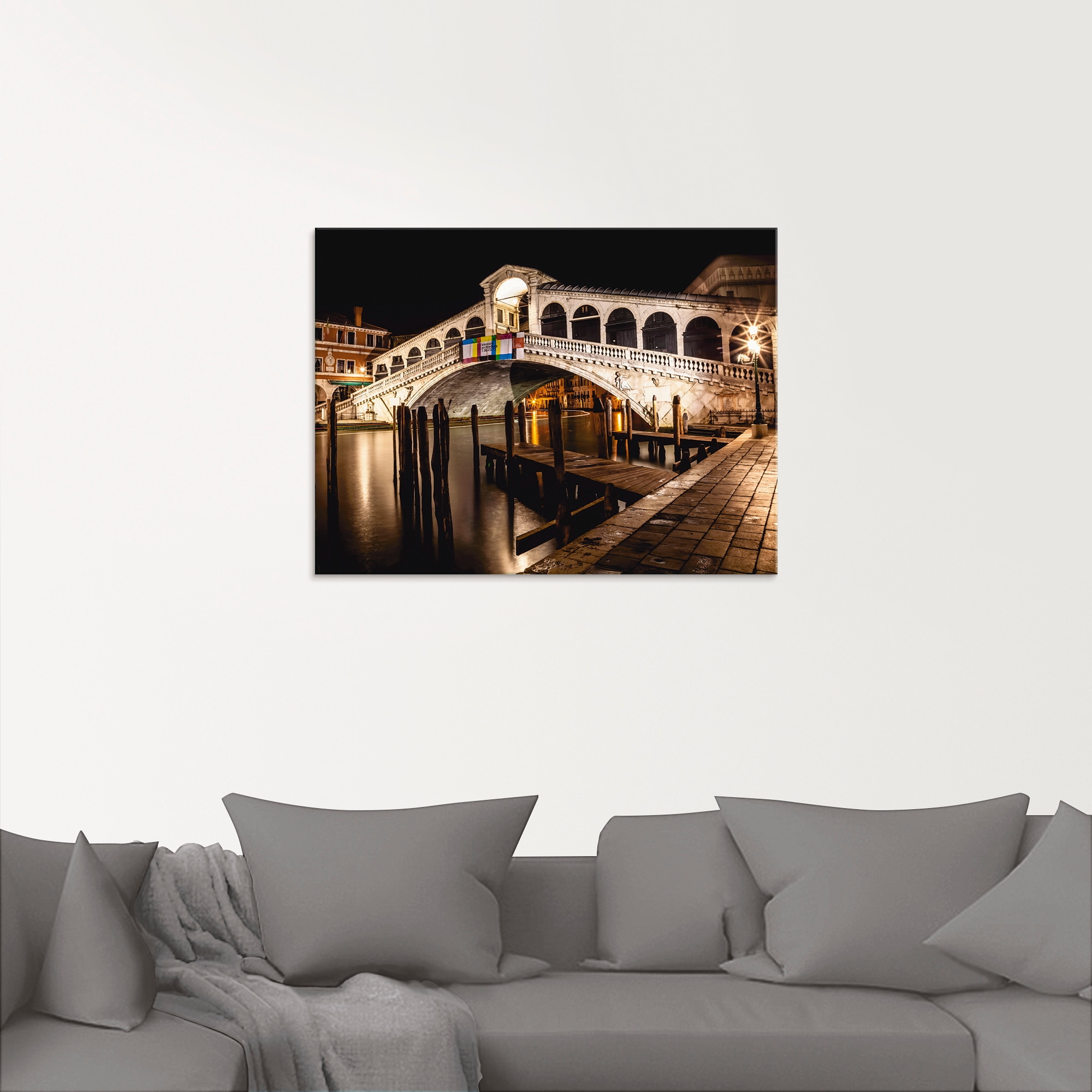 Artland Glasbild »Venedig Canal Grande & Rialto Brücke II«, Brücken, (1 St.), in verschiedenen Grössen