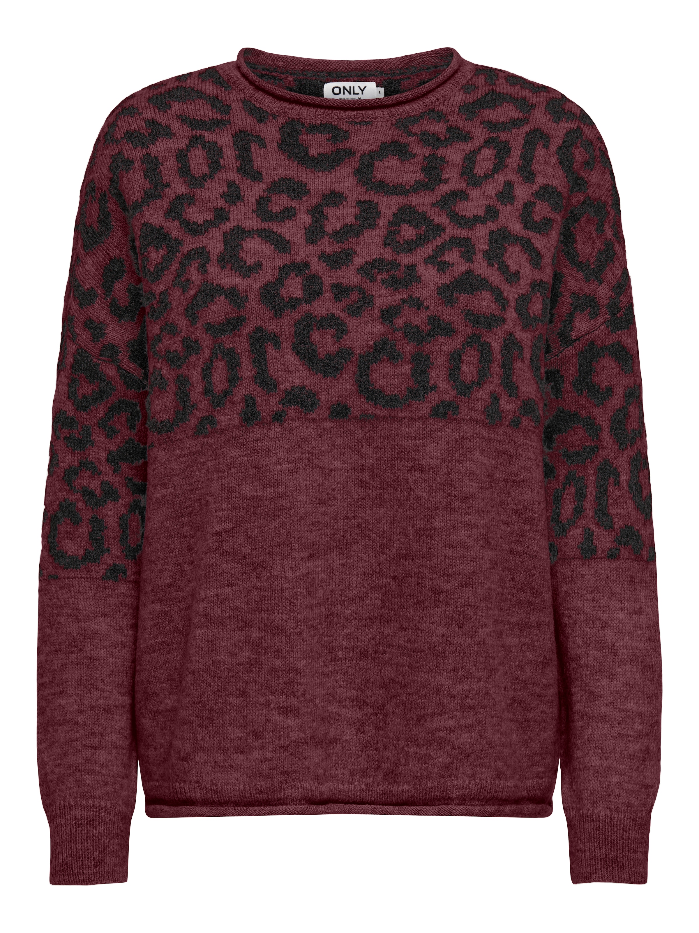 ONLY Rundhalspullover »ONLJADE ANIMAL LS O-NECK NOOS KNT«