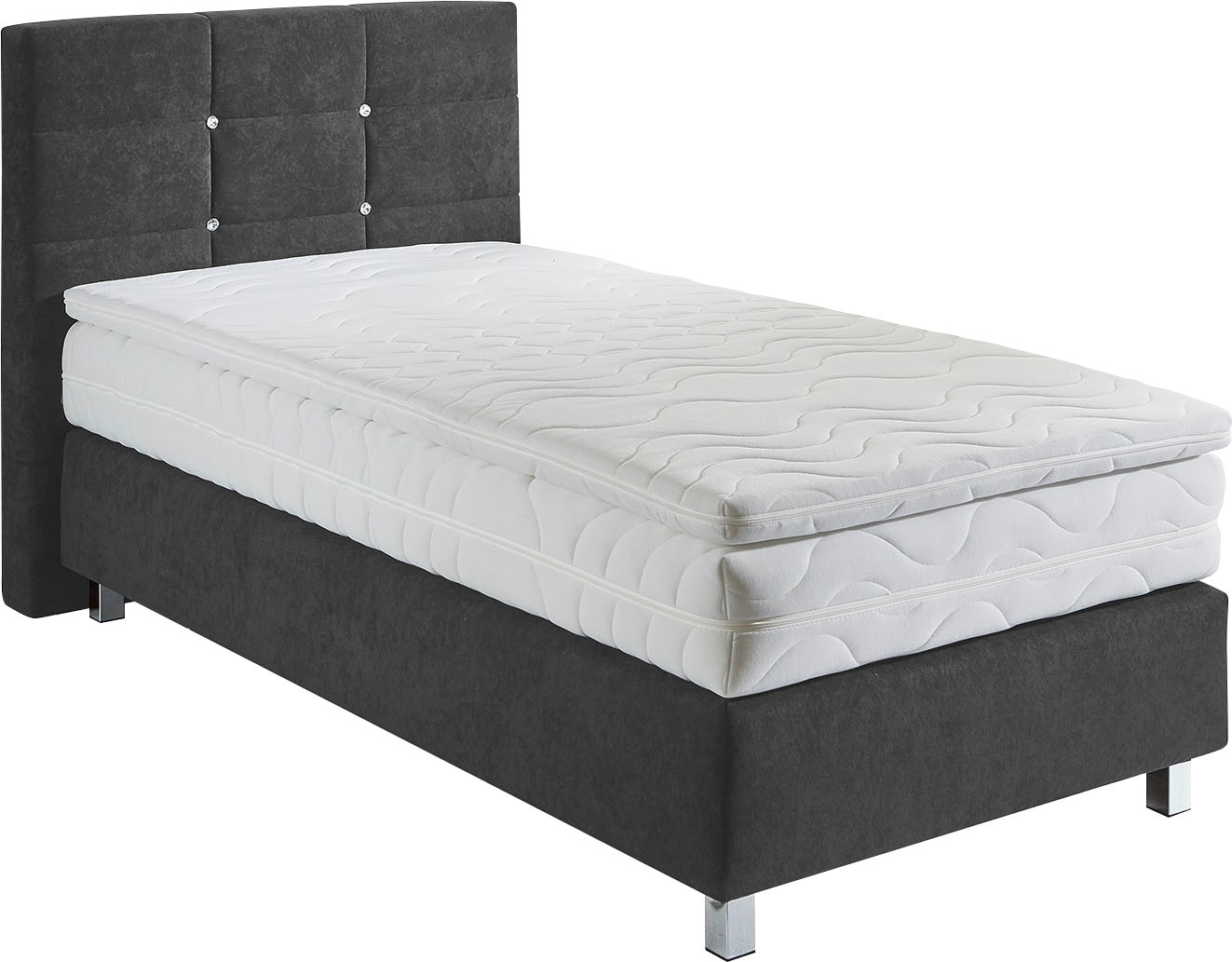 Westfalia Schlafkomfort Boxspringbett mit Knöpfen in Kristalloptik, wahlweise mit Topper