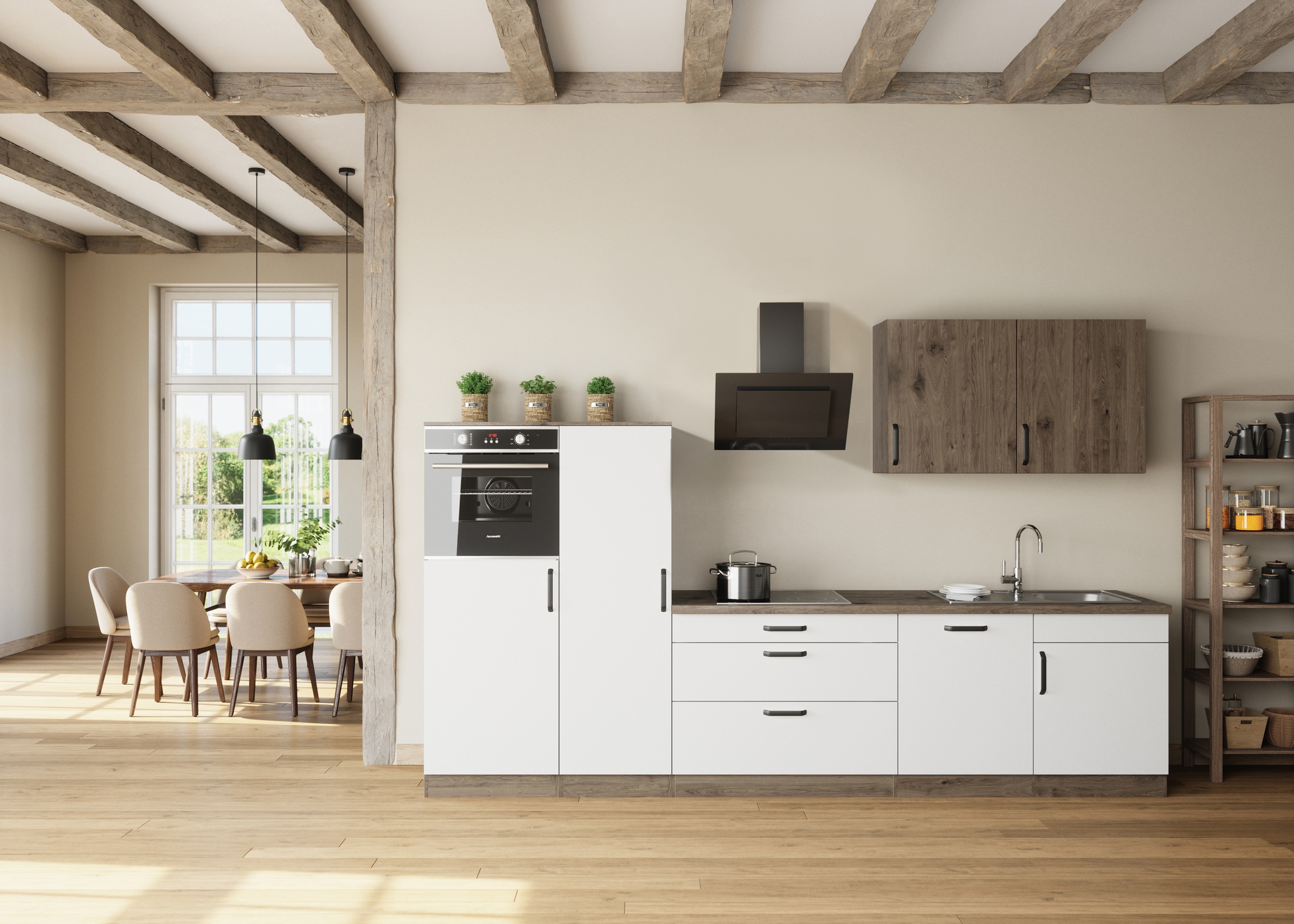 wiho Küchen Küchenzeile "Elba" wahlweise mit Hanseatic E-Geräten, Breite 330 cm