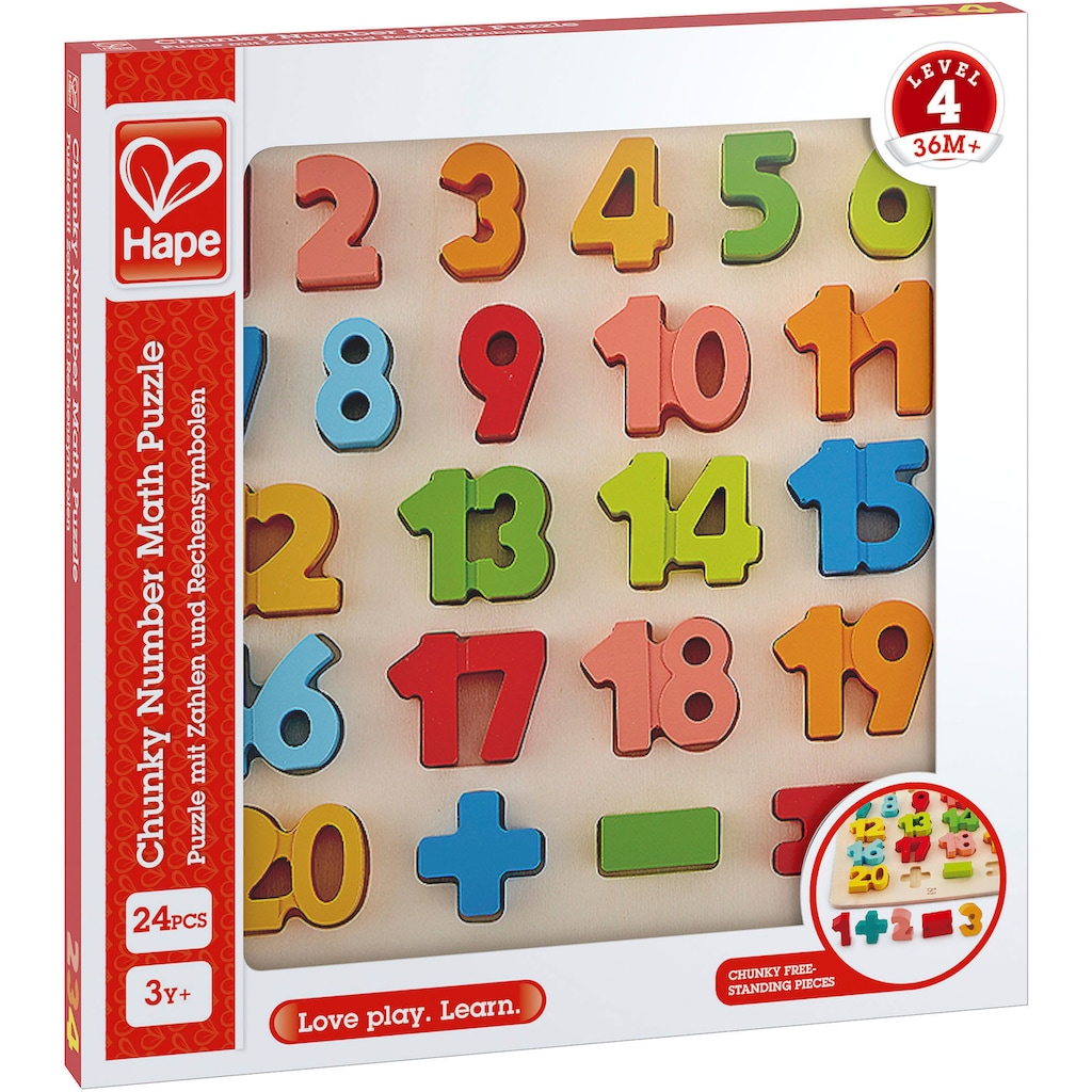 Hape Steckpuzzle »Puzzle mit Zahlen und Rechnensymbolen«, FSC®- schützt Wald - weltweit