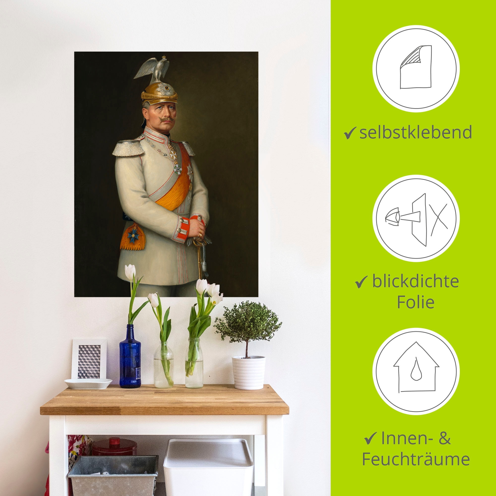 Artland Wandbild »Bildnis Kaiser Wilhelm II.«, Menschen, (1 St.), als Leinwandbild, Wandaufkleber in verschied. Grössen