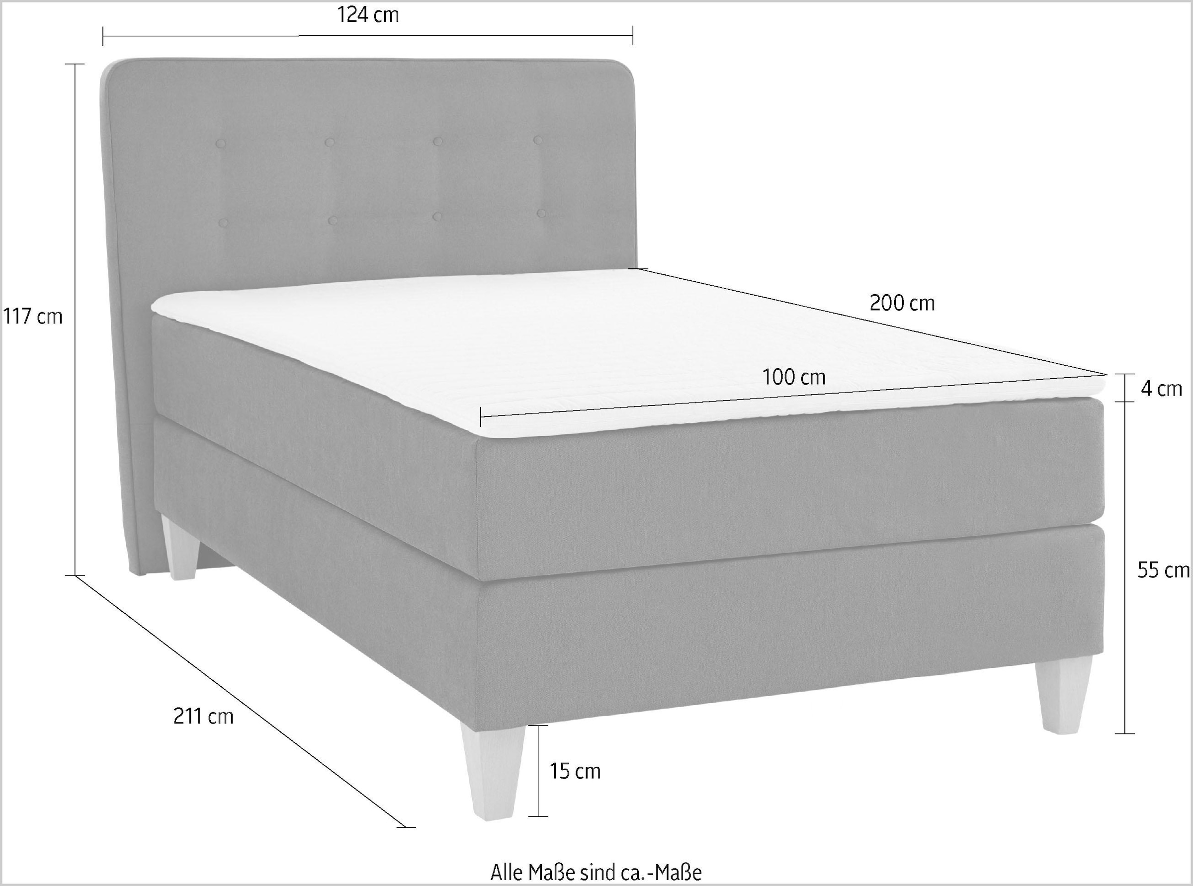 Home affaire Boxspringbett »Ascola«, incl. Topper, 5, Breiten, 3 Ausführungen, 2 Härtegrade