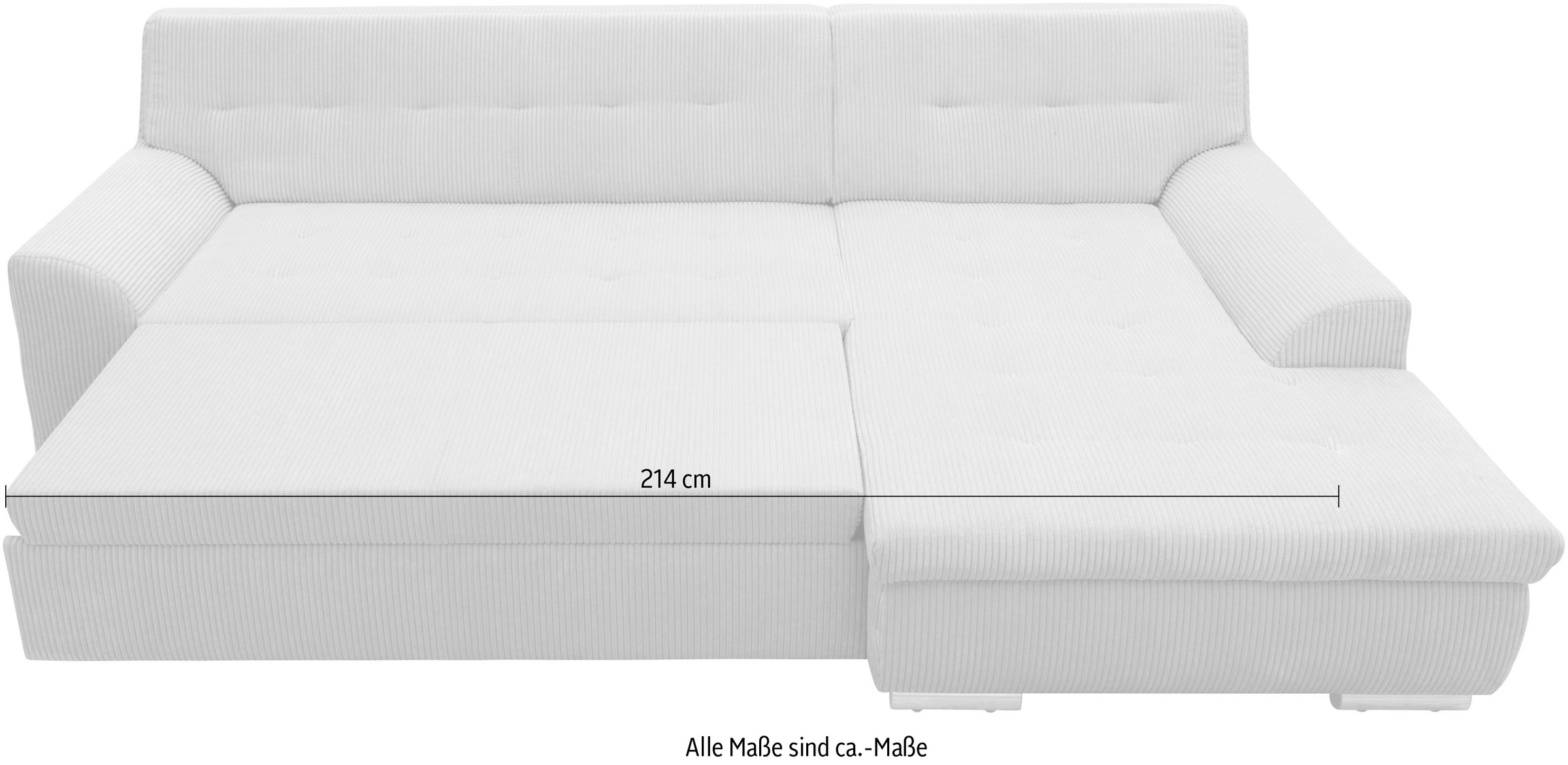 DOMO collection Ecksofa Treviso, wahlweise mit Bettfunktion, incl. Zierkissen