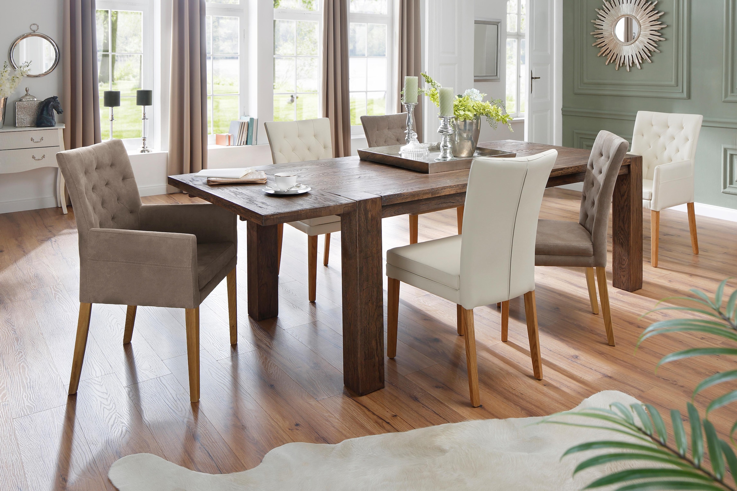 Home affaire Esszimmerstuhl »Colorado BESTSELLER Polsterstuhl«, (Set), 2 St., Kunstleder, Beine in eiche oder nussbaum. Im 2er, 4er oder 6er-Set