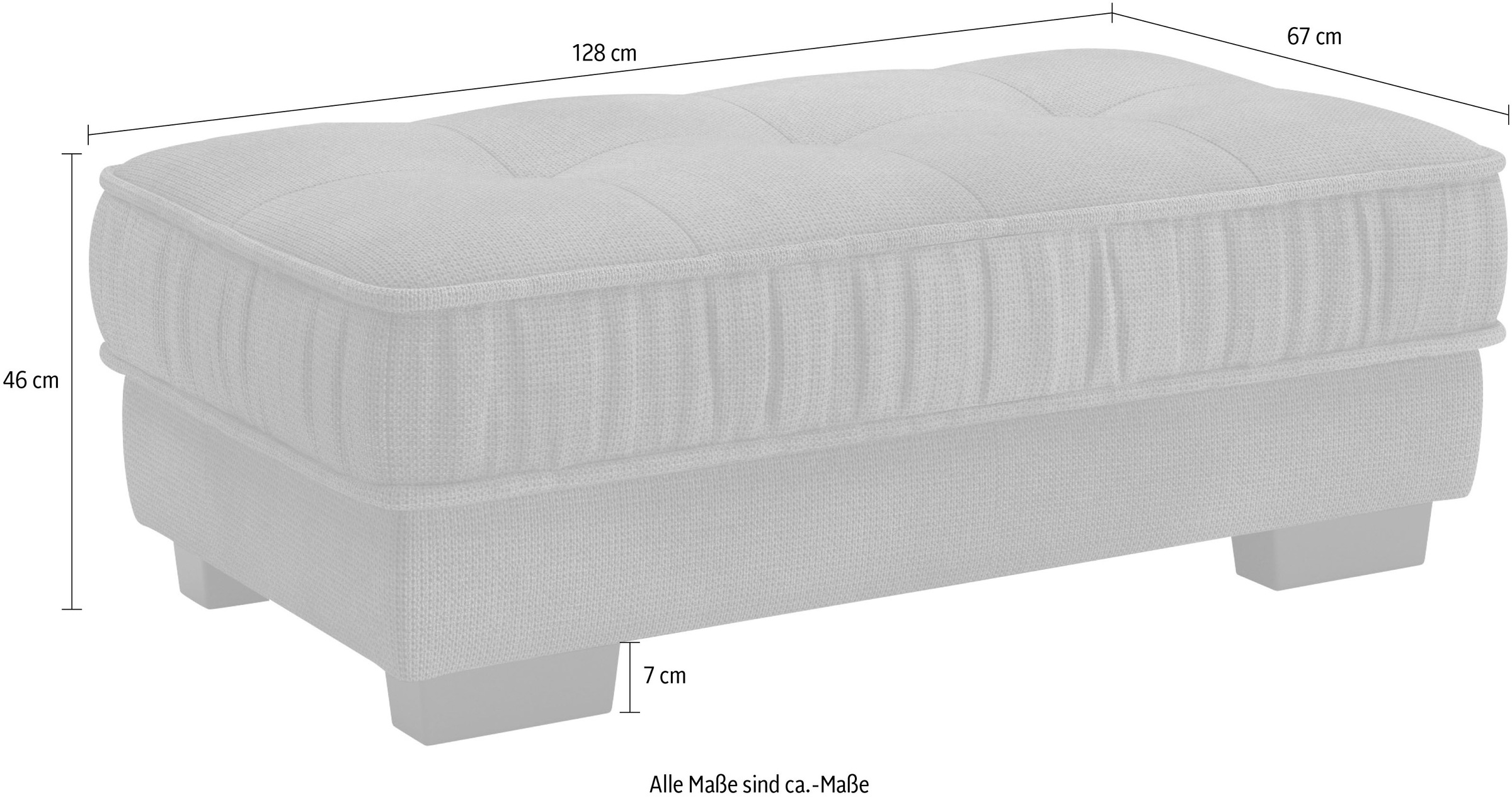 Mr. Couch Hockerbank »Diwan II«, Passend zur Garnitur, wahlweise mit DuraFlex-Polsterung, bis 140 kg