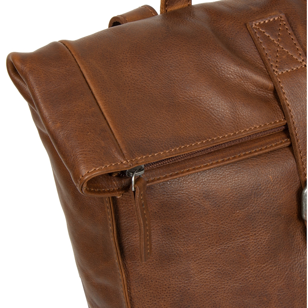 MUSTANG Cityrucksack »Memphis backpack flap«, aus hochwertigem Leder