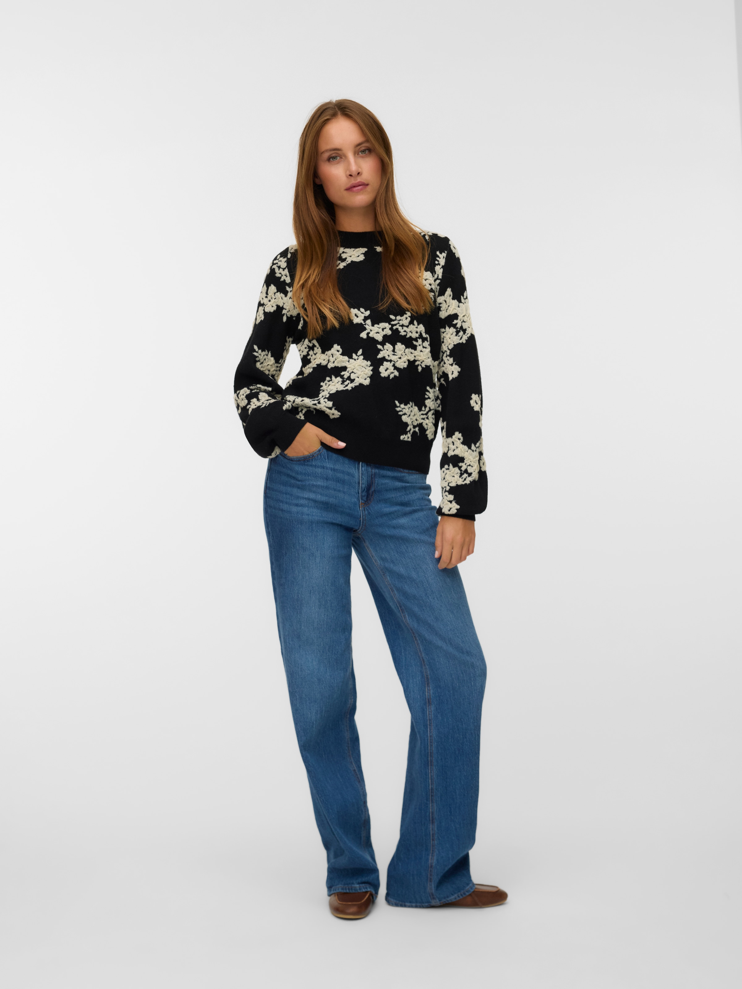 Vero Moda Strickpullover »VMNANCY LS O-NECK PULLOVER BOO«