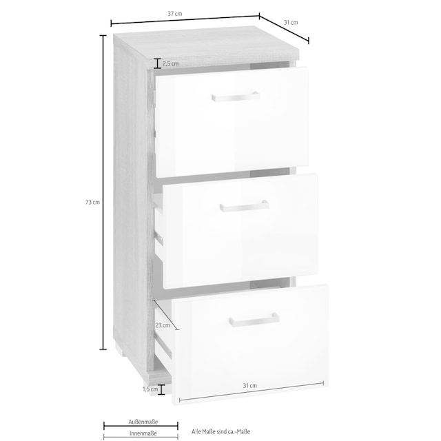 Homexperts Unterschrank »Nusa«, Breite 35 cm, Badezimmerschrank mit  Metallgriffen, 3 Schubladen online bestellen | Jelmoli-Versand